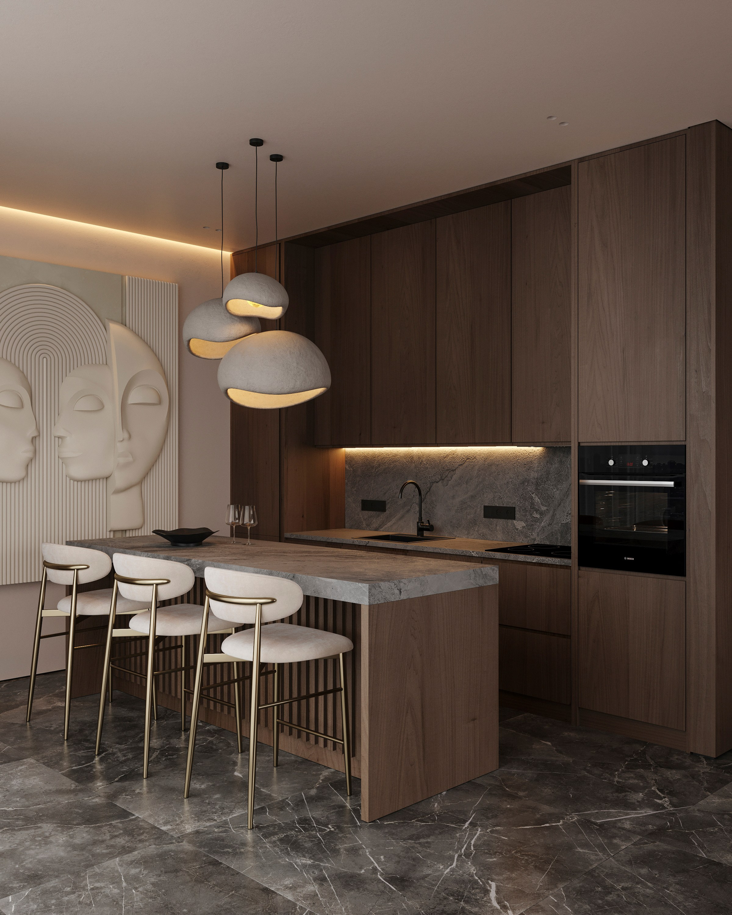 COZY SKYLINE | CONCEPTUAL PROJECT. Interior Visualization by Valerie Stetyukevich