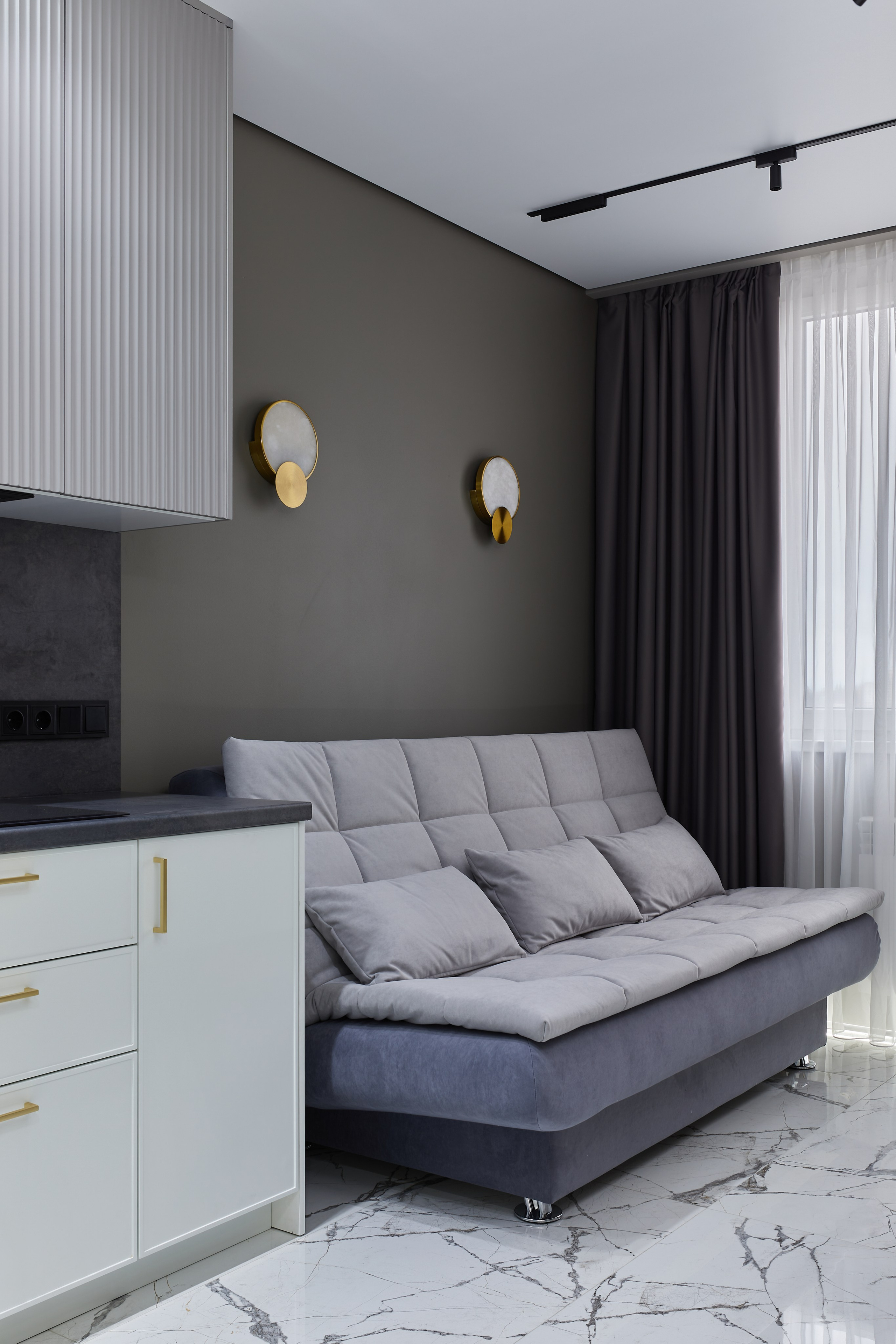 1-КОМНАТНАЯ С ДИЗАЙНЕРСКИМ РЕМОНТОМ В ЖК АЛЬПИЙСКИЙ КВАРТАЛ. Интерьерный фотограф в Сочи Анисимова Ольга