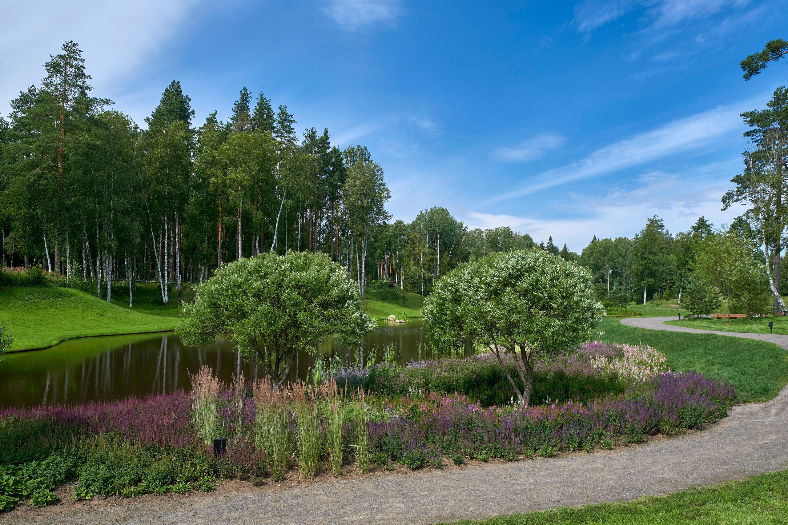 Ландшафтный и интерьерный фотограф Наталья Соловьева. Фотосъемка озеленения территории в КП Репинская Усадьба-4 для ландшафтной студии Аквилегия | interioto