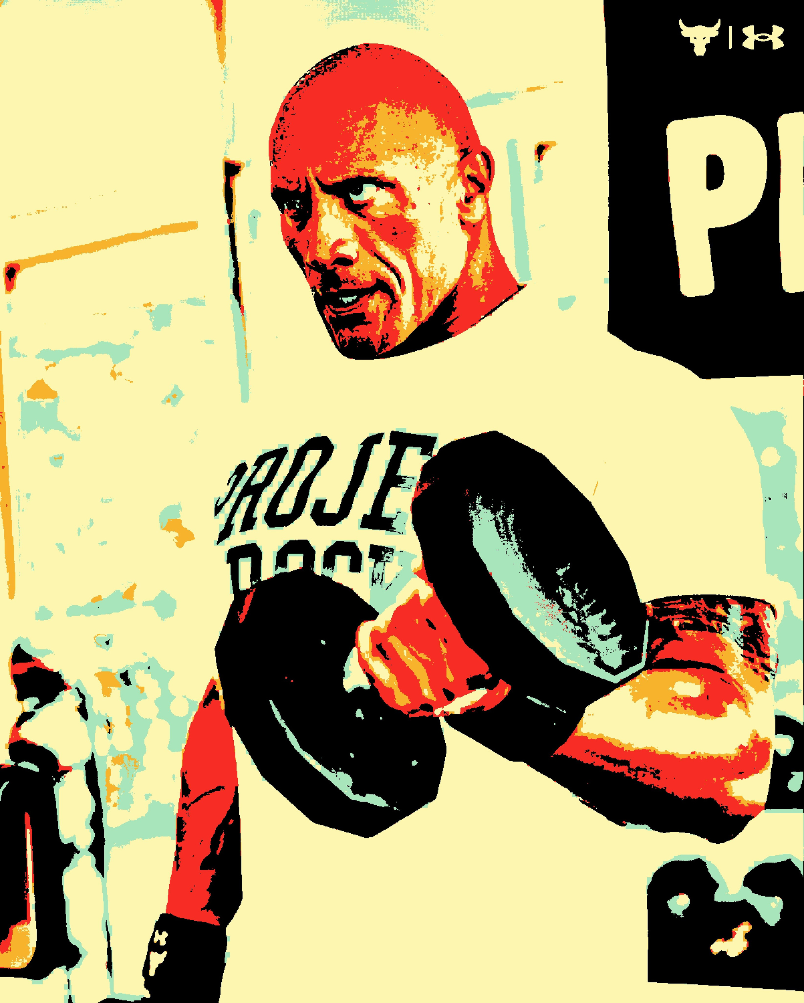 Дуэйн Джонсон (Dwayne Johnson). Визуальный арт пиксельный художник Василь Пиксель