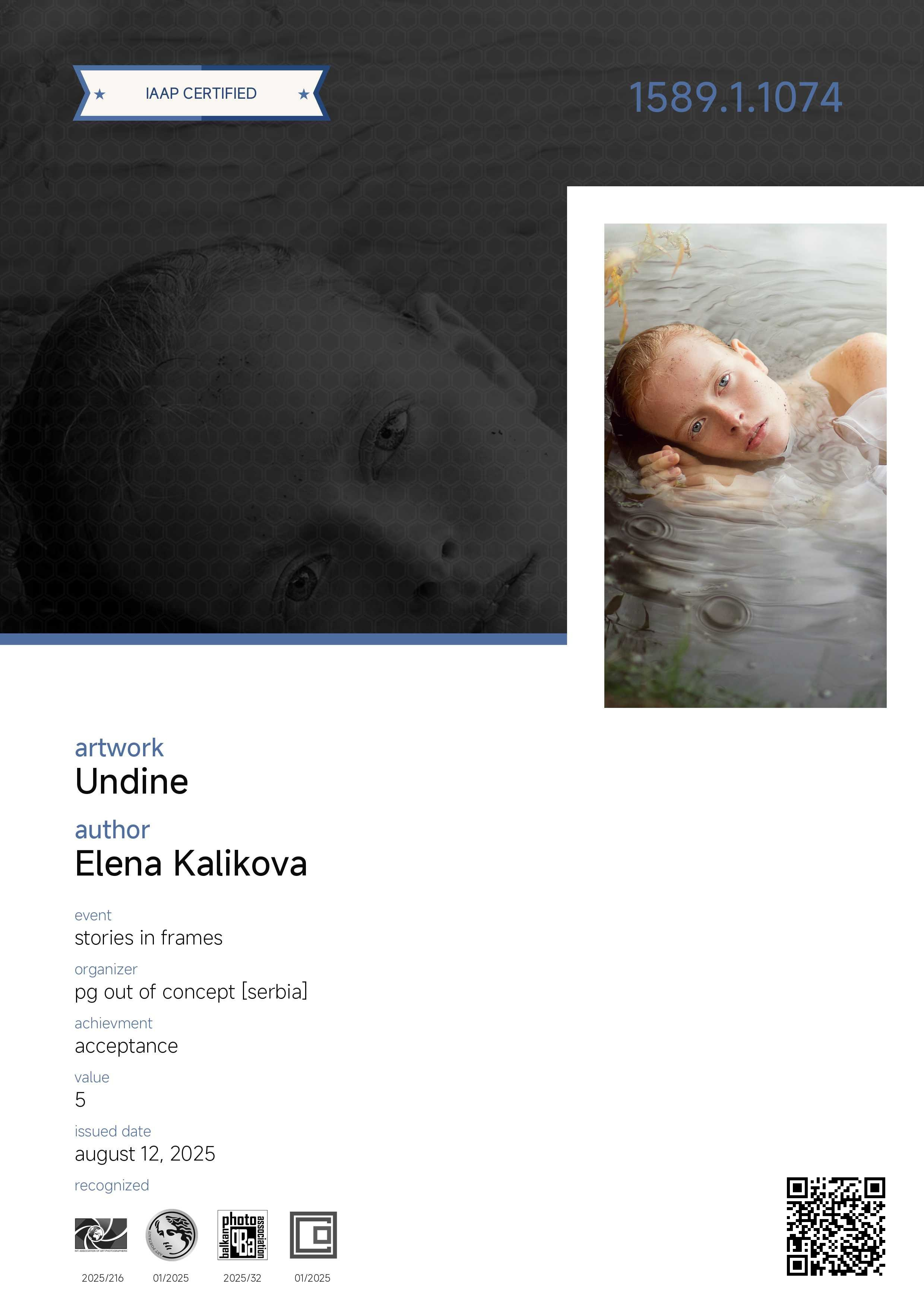 Дипломы и Награды. Семейный и детский фотограф в Екатеринбурге Каликова Елена