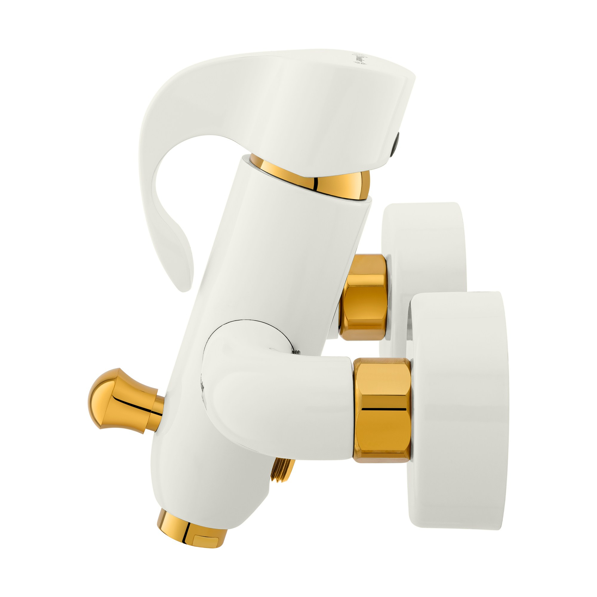 Белый смеситель для ванны