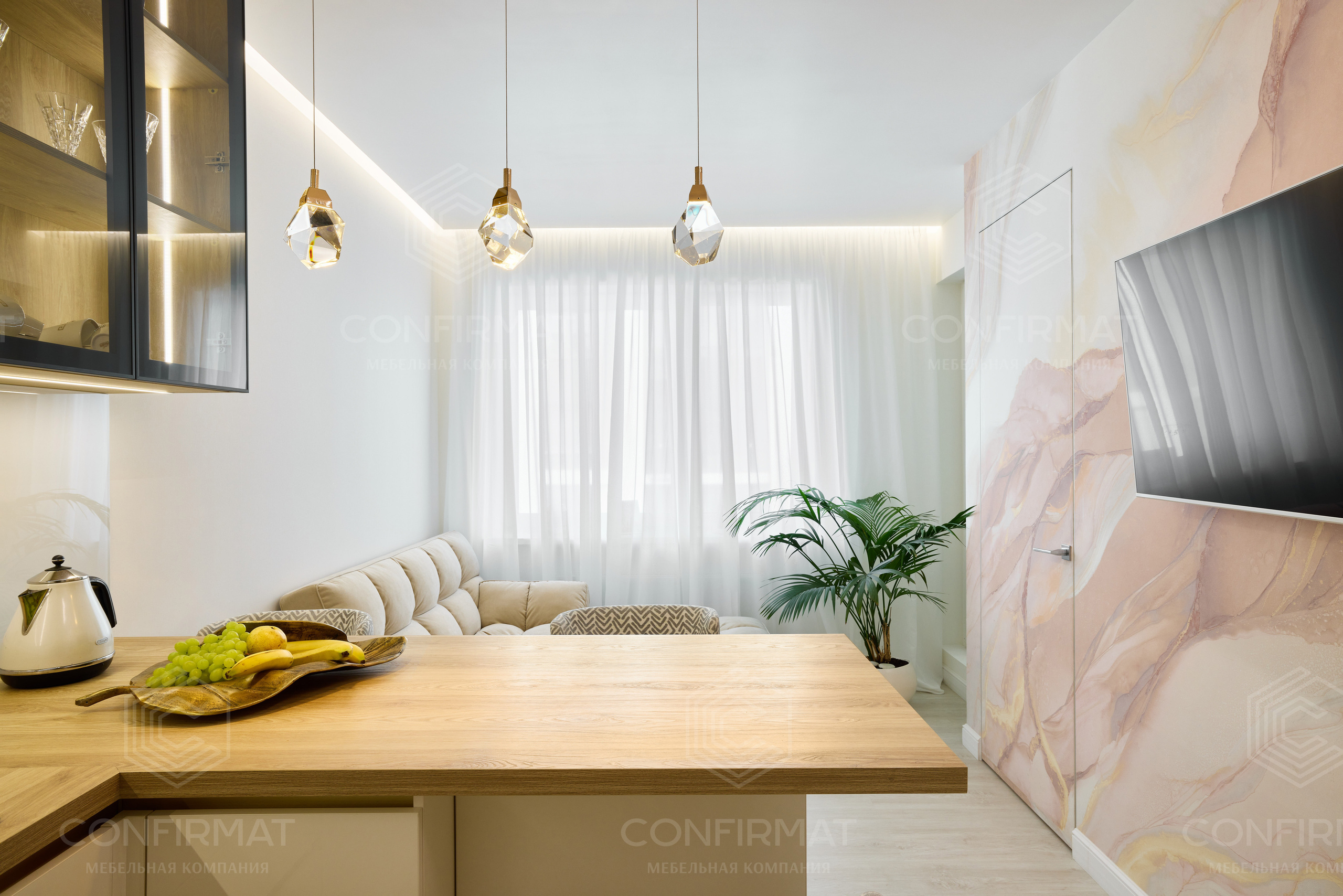 Кухня с островом, кухня гостиная, кухни конфирмат, confirmat