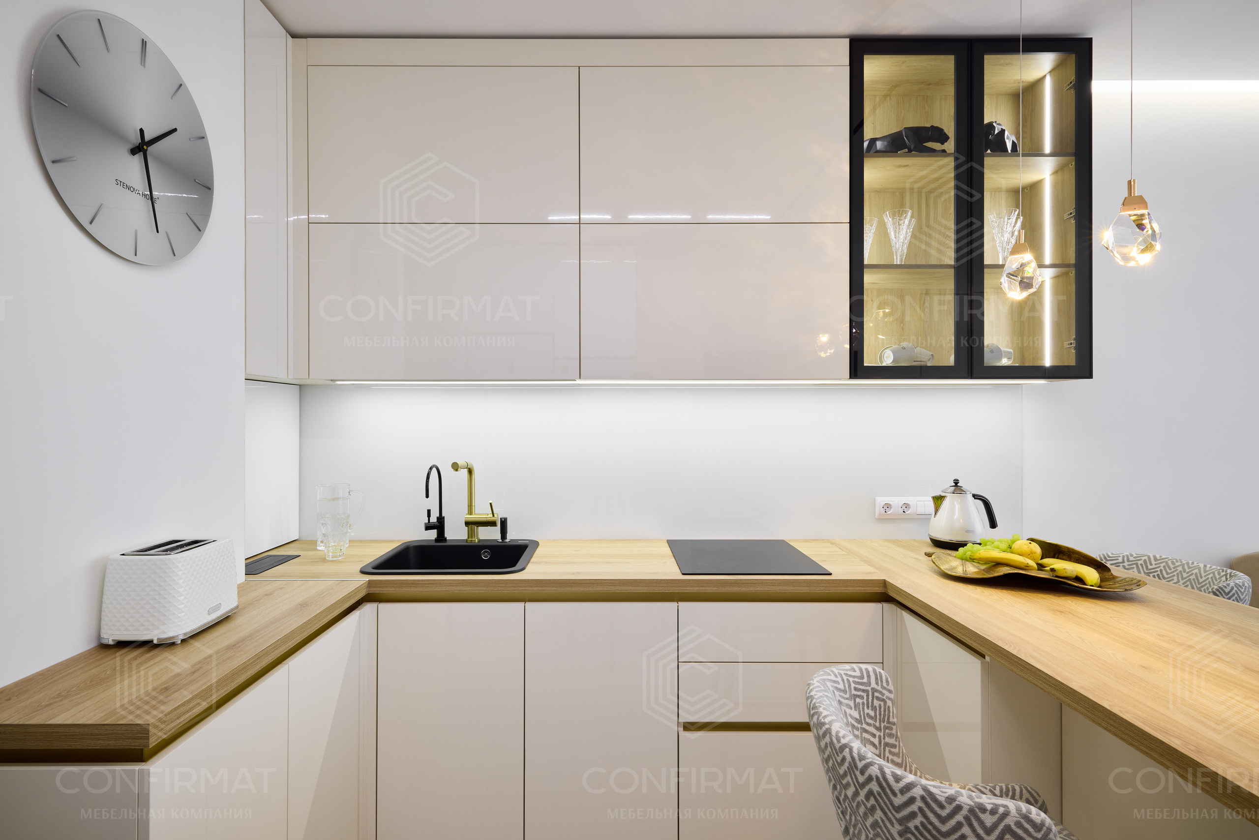 Кухня на заказ конфирмат, кухня гостиная, мебель на заказ, кухня в пас. Мебель на заказ