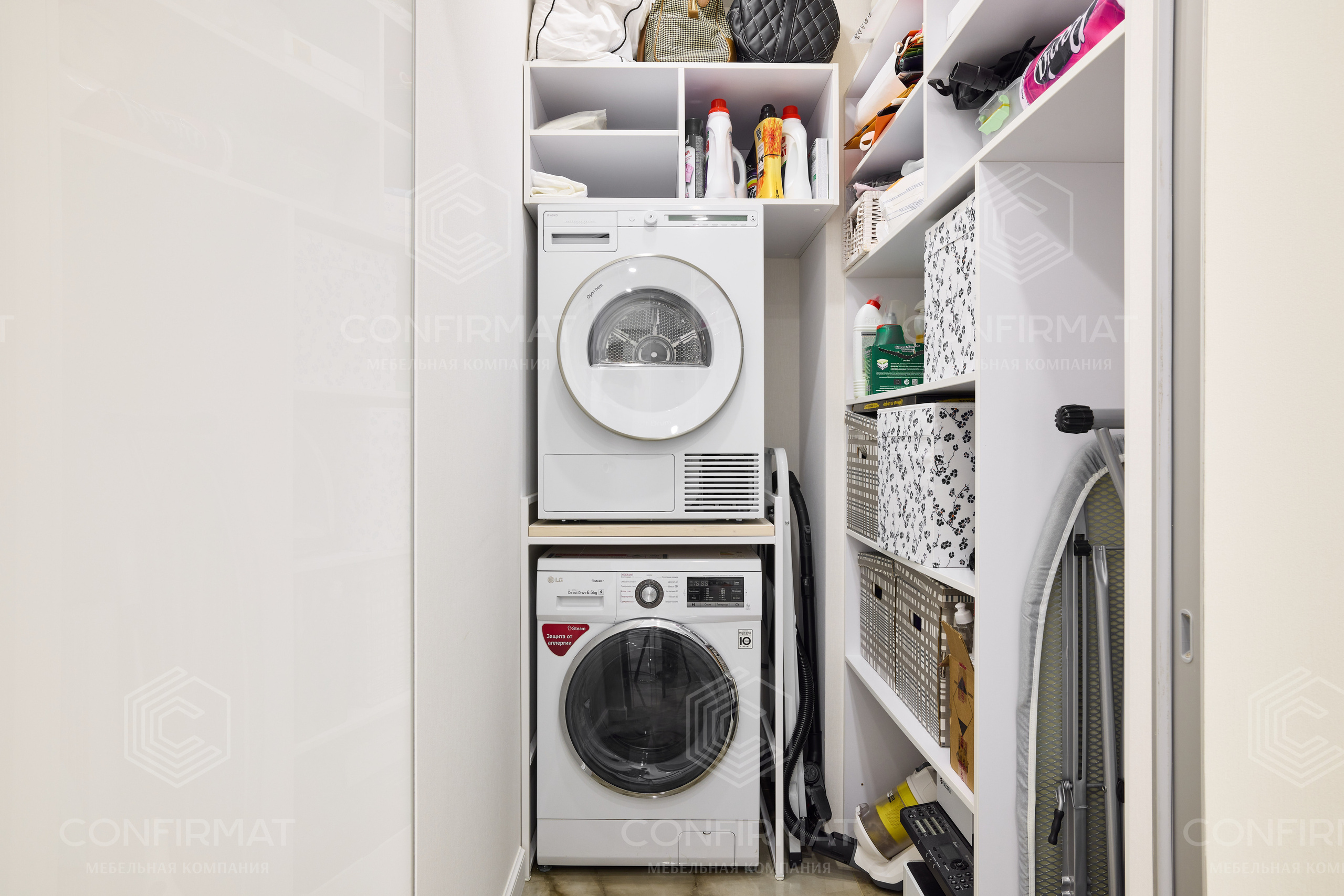Организация хранения в кладовой, постирочной. Мебель на заказ