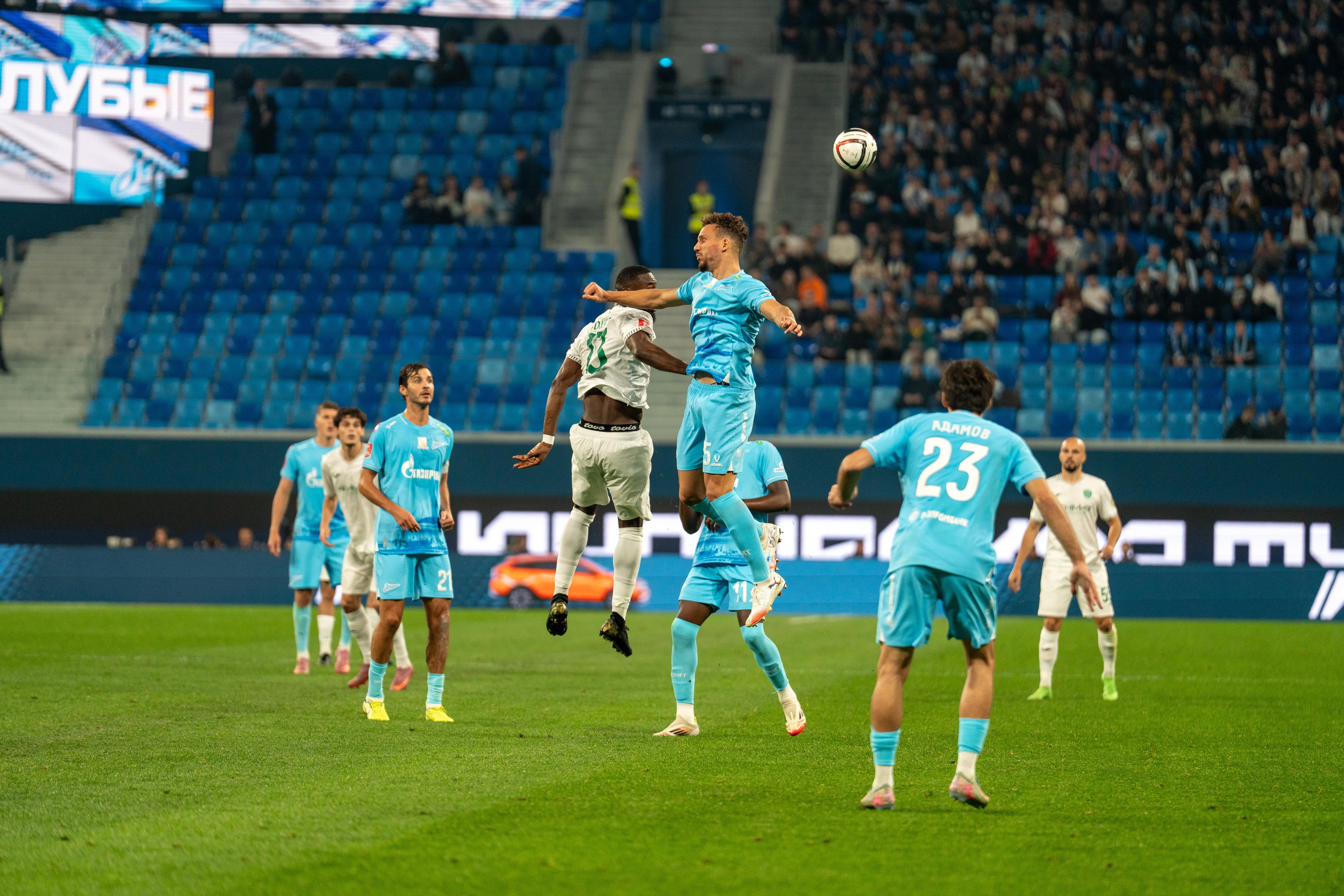 Репортажная спортивная съёмка матча Зенит – Ахмат в Санкт-Петербурге