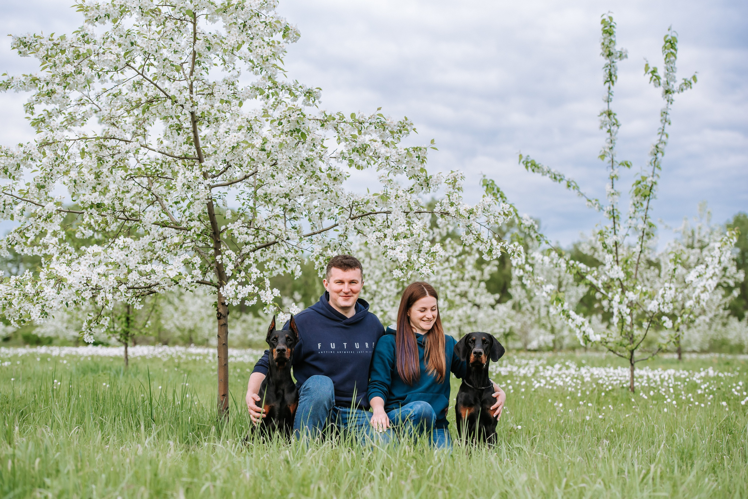 Цветение с доберманами. Фотограф Диана Оленина Красноярск / Братск