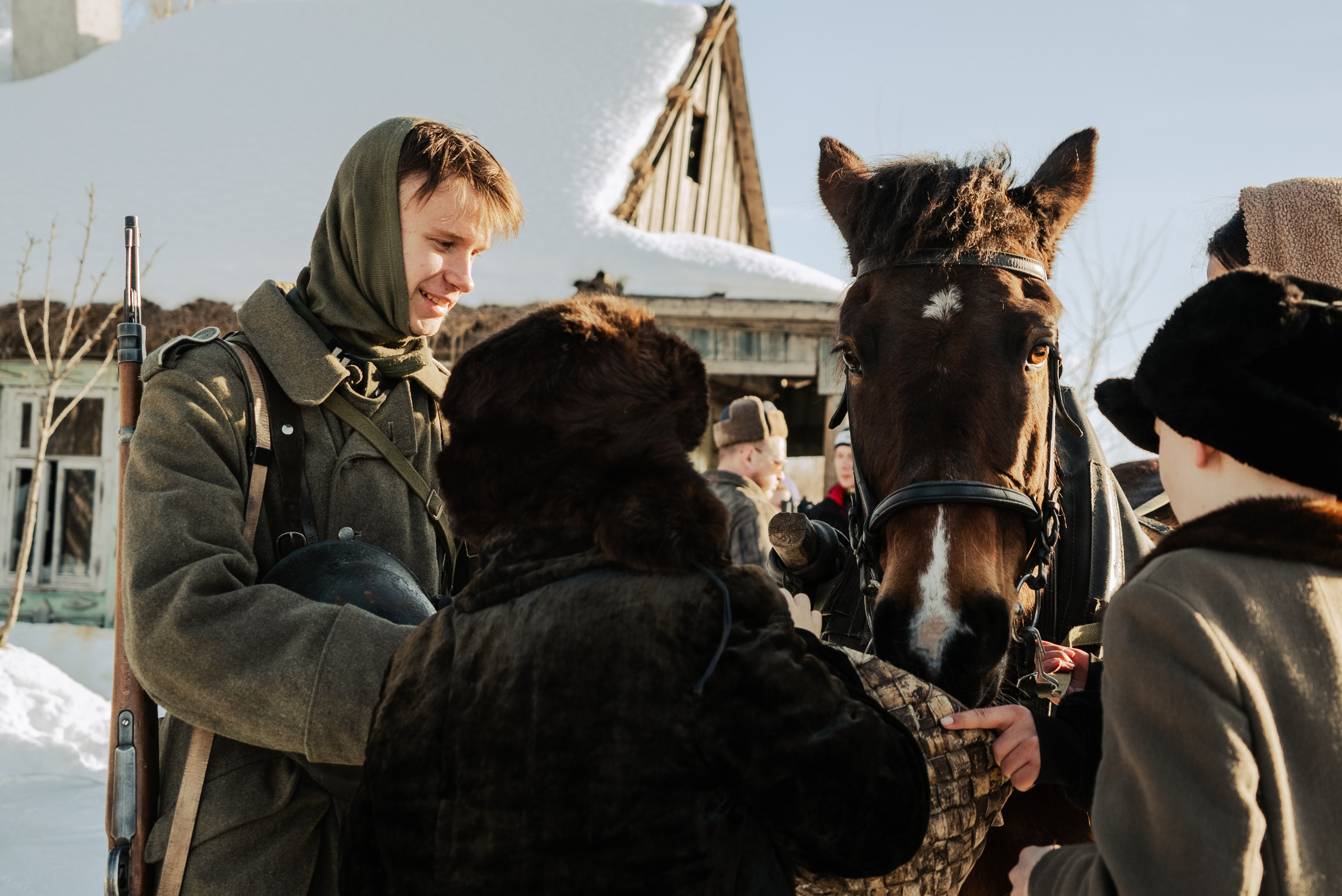 На съемках фильма «Июньская полынь». Мария Колесникова