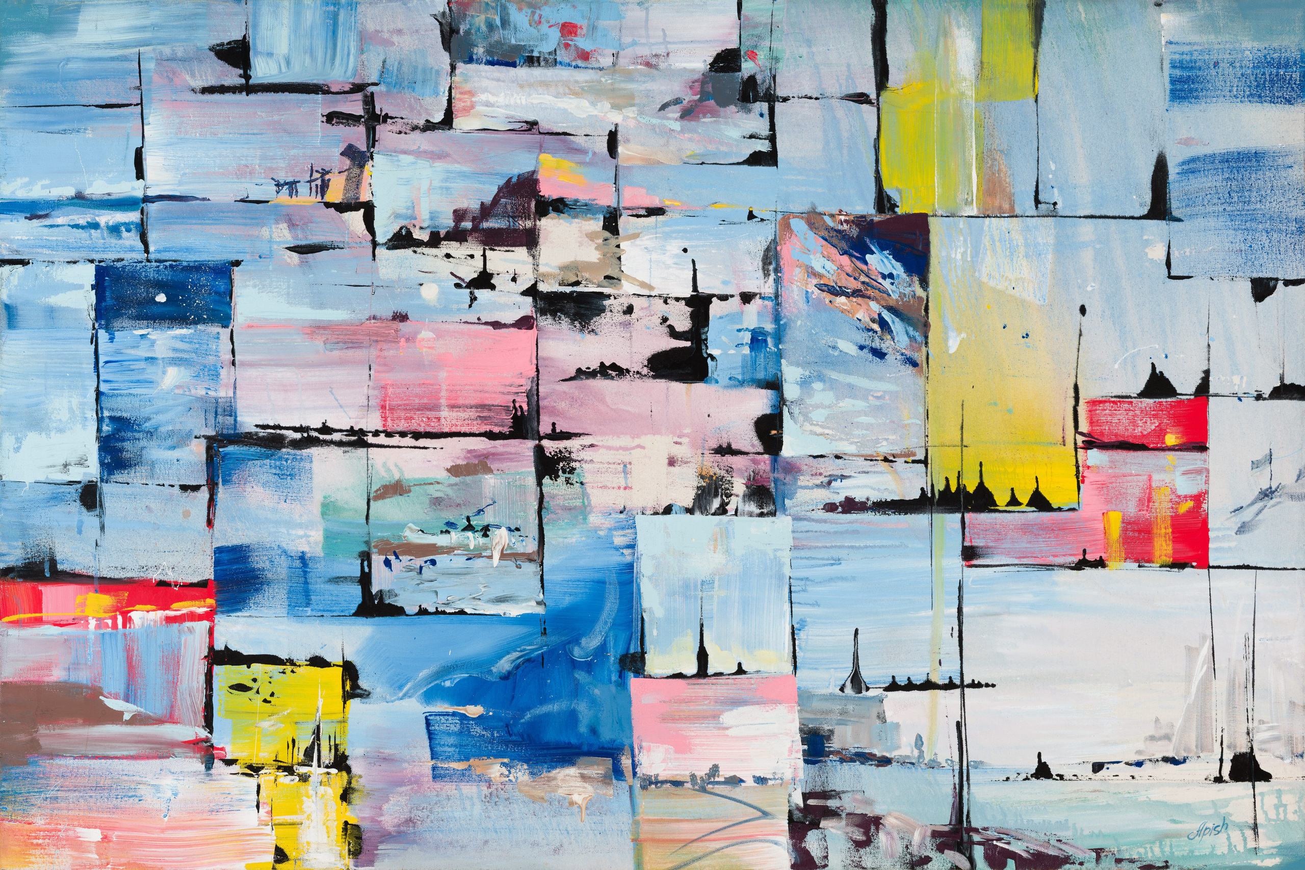 «Лоскуты Воспоминаний» - художник Алексей Апиш (холст, акрил, 100x150 см, 2020)