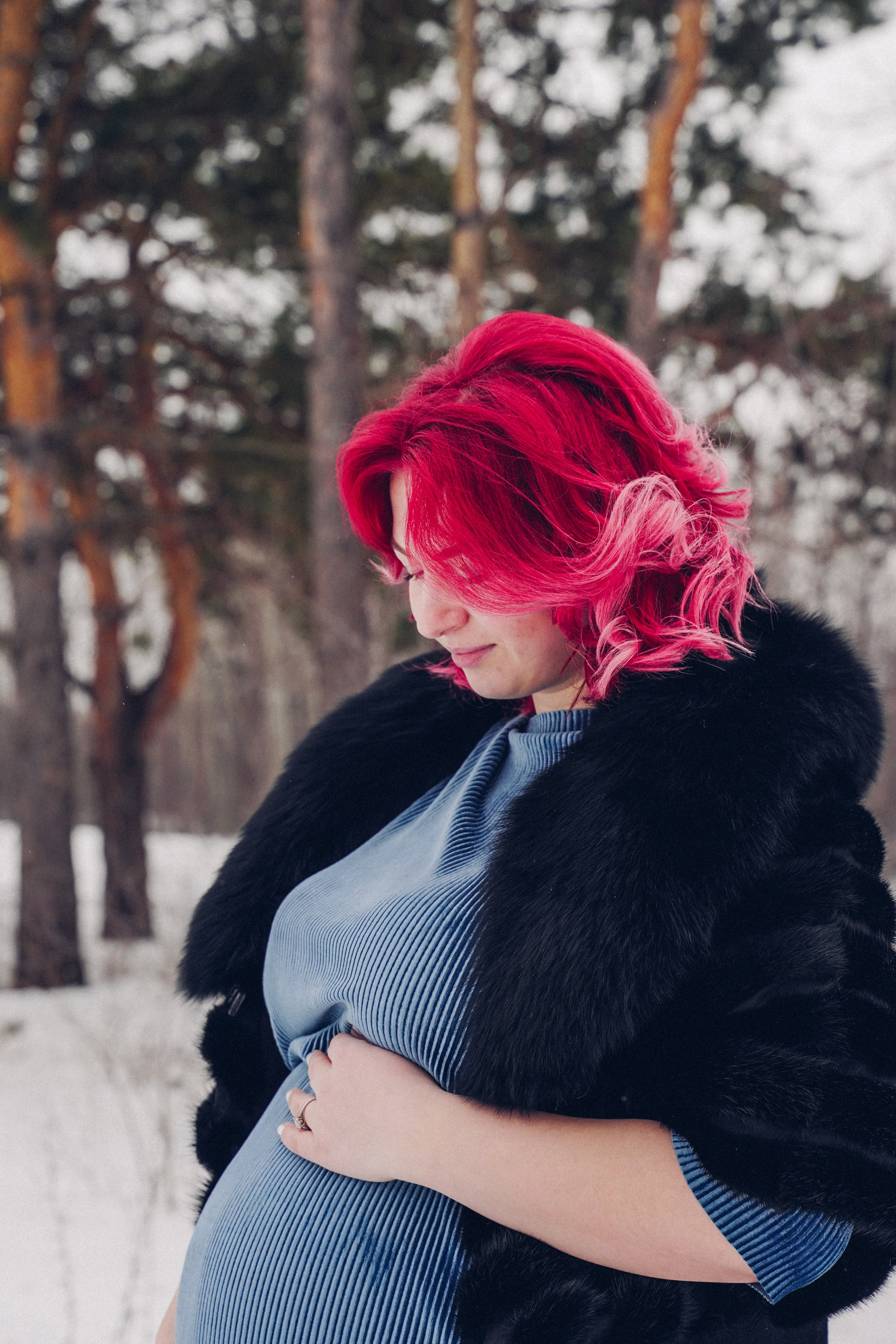 Фотосъёмка беременности. Зима в лесу. Фотограф в Самаре Екатерина Кроз
