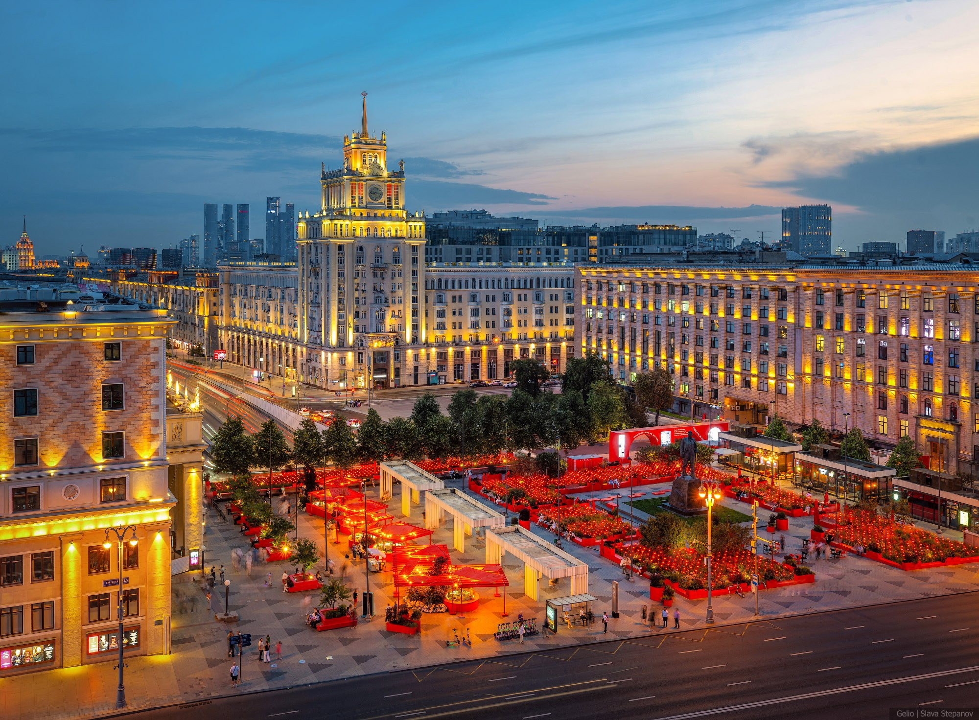 Маяковская, Триумфальная площадь, гостиница Пекин, с высоты