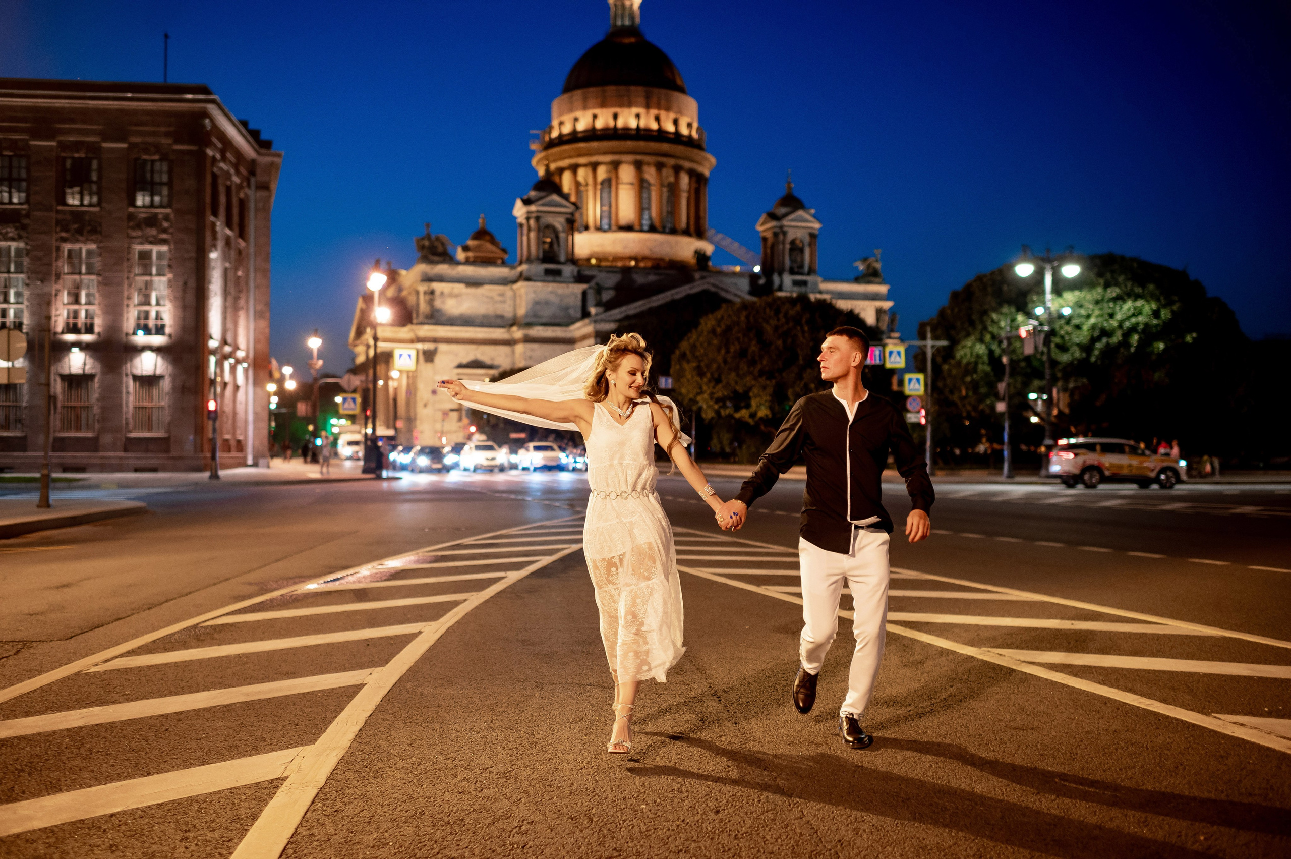 Екатерина и Андрей (свадебная фотосессия в вечернем Петербурге). Портретный, семейный и свадебный фотограф в Санкт-Петербурге и в Пушкине Ширяев Денис