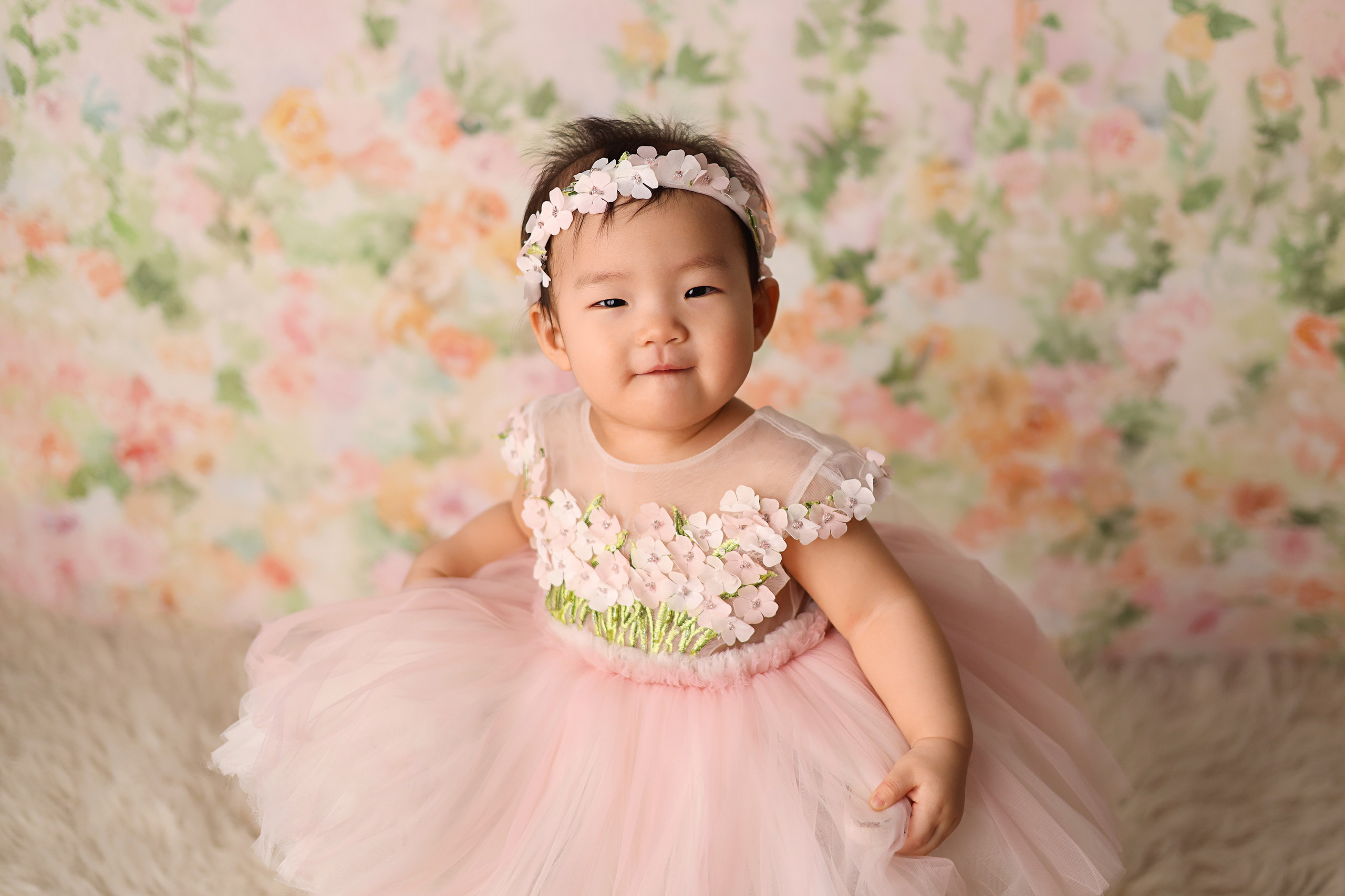 Фотосъемка одного годика Валерии. Фотограф новорожденных Москва. Ньюборн фотограф Москва