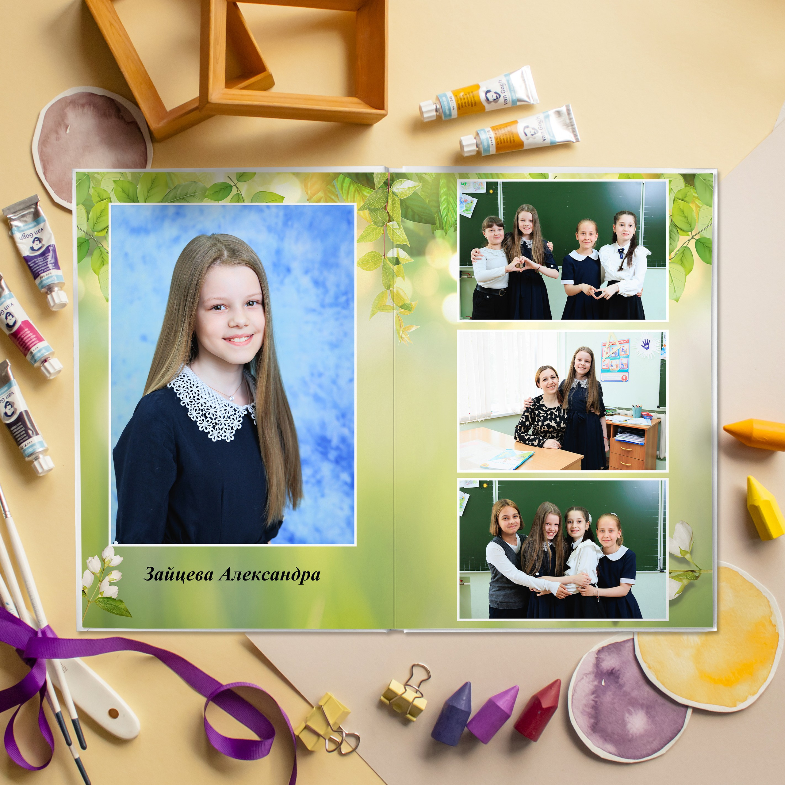 СТАНДАРТ 3 разворота. Выпускные альбомы для детского сада и школы в Москве