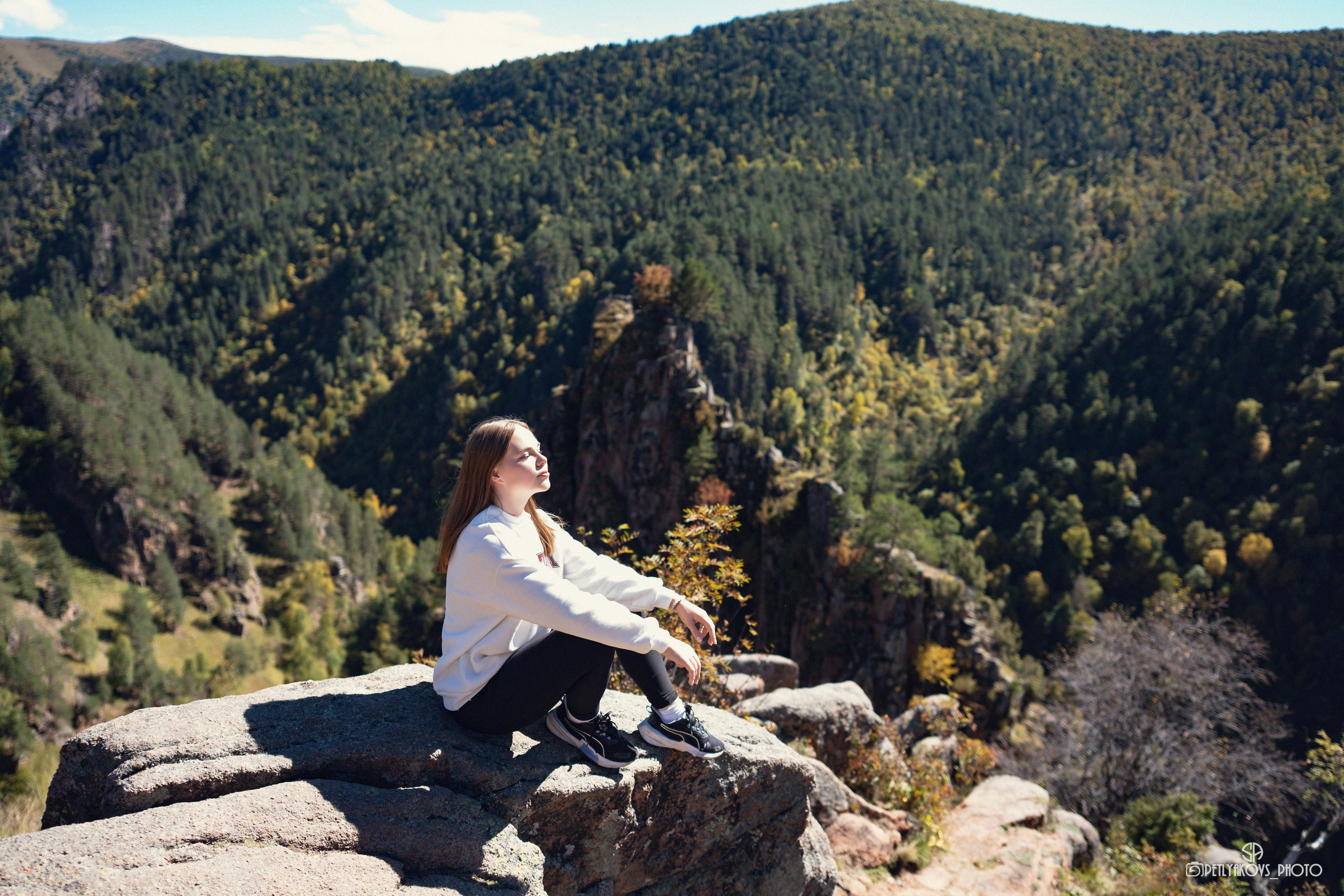 Photographer in the mountains Georgia