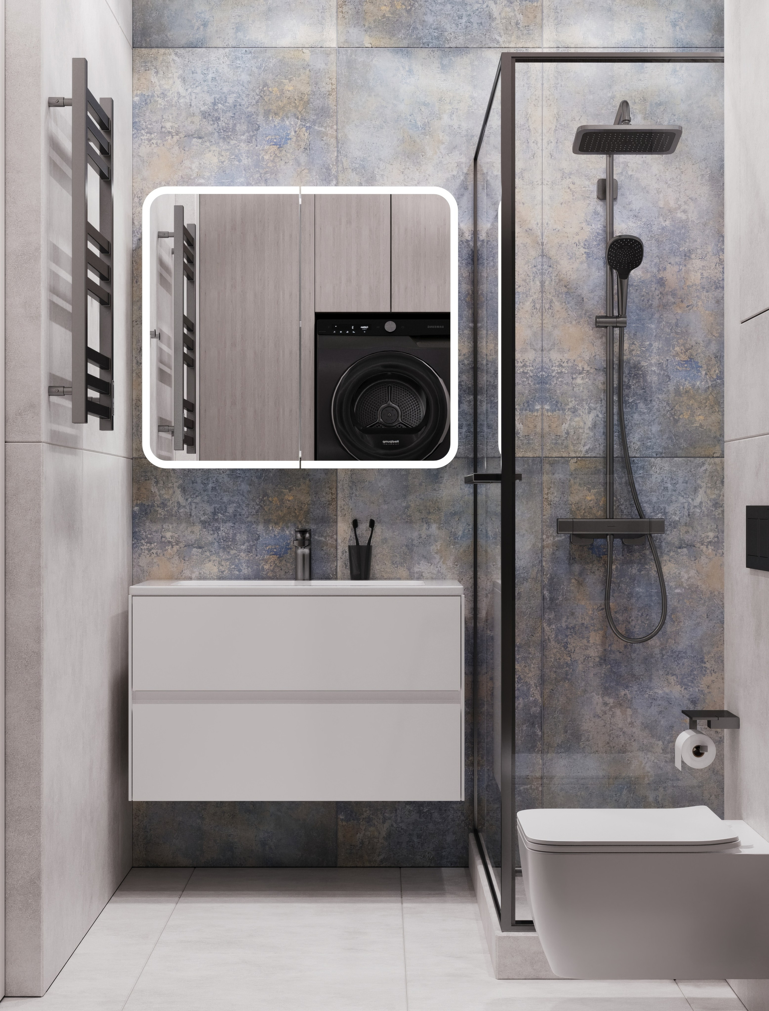 Визуализация квартиры для молодого человека UNO. Головинские пруды. Москва 40 m². Заказать 3d визуализацию интерьеров — Дарья Веденёва