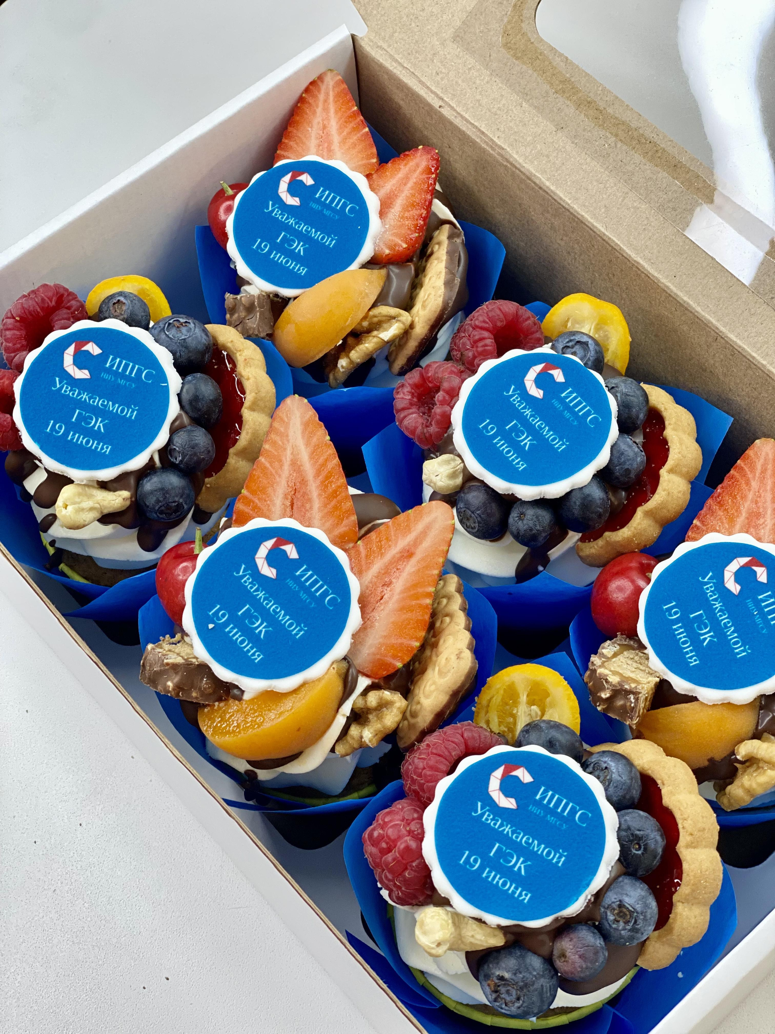 Капкейки стандартные с логотипом. Katyasugarsugar капкейки, зефир, торты Москва