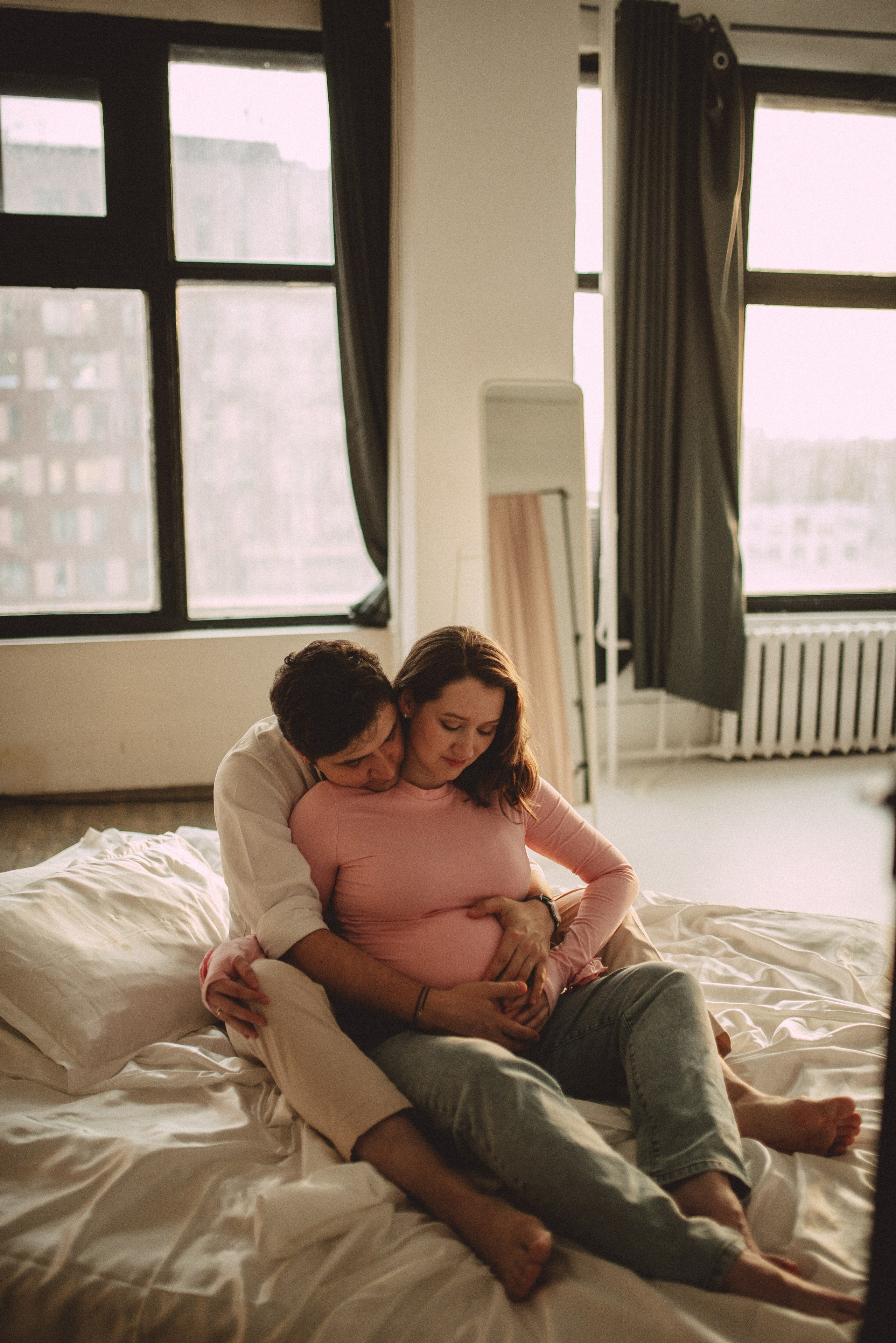 Фотосессия беременности в фотостудии. Семейная фотосессия Бутово Москва фотограф Алина Морщагина