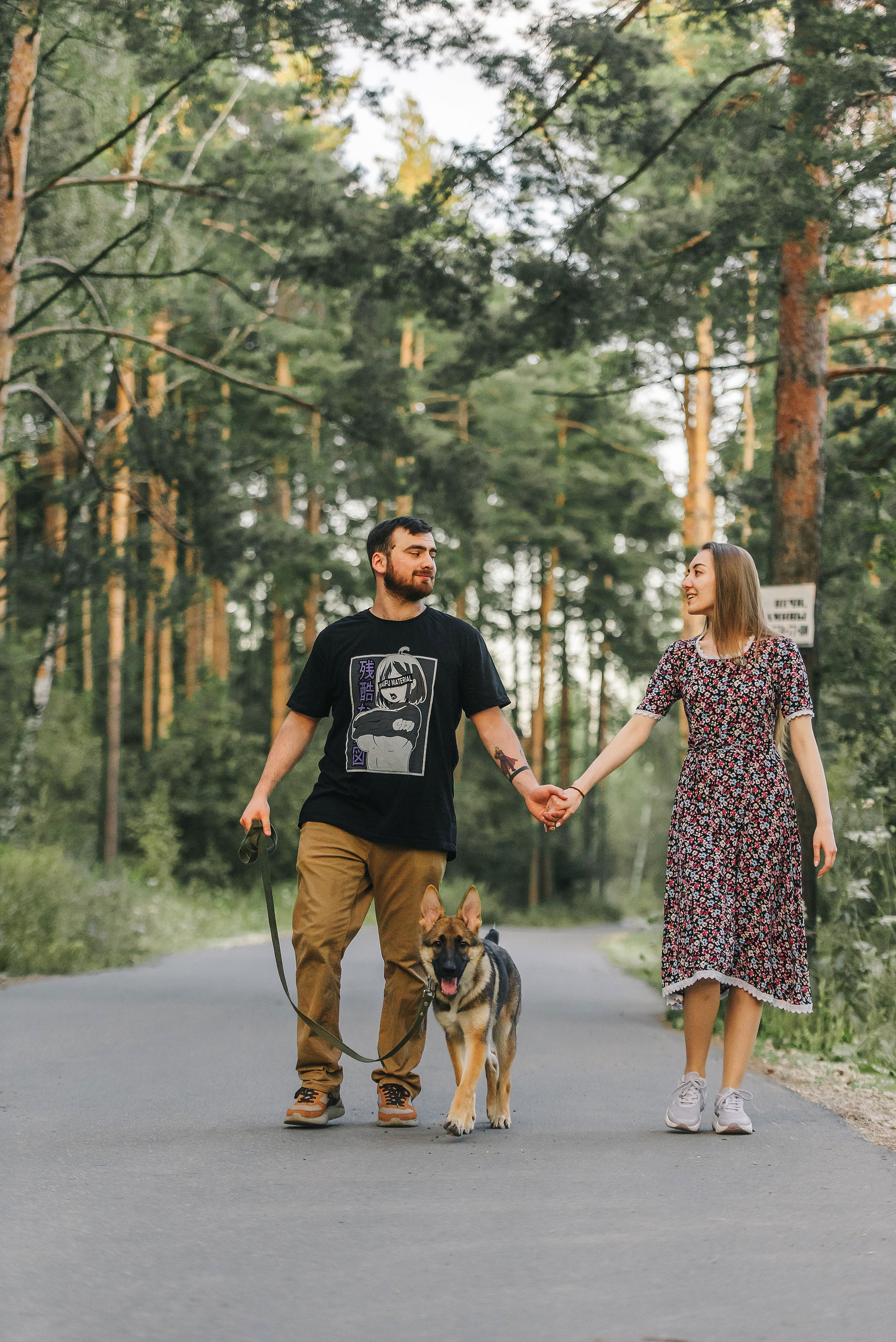 Эмир, Алсу и немецкая овчарка Рэй (Щелково, 2023). Анна Пушина, фотограф, Москва, Королев, Пушкино