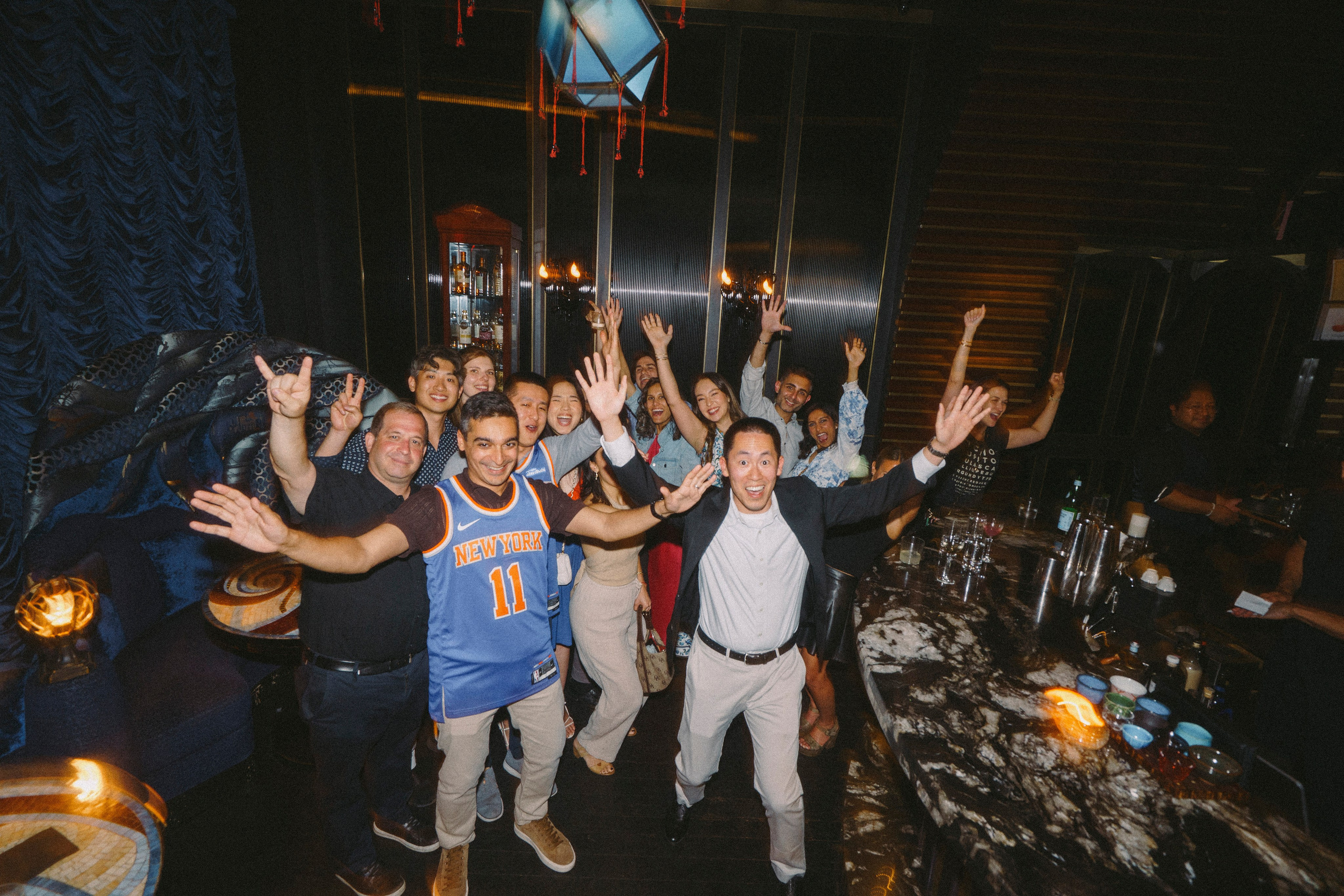Birthday party at a restaurant. New York photographer RINAT SHAHMETOV in New York city