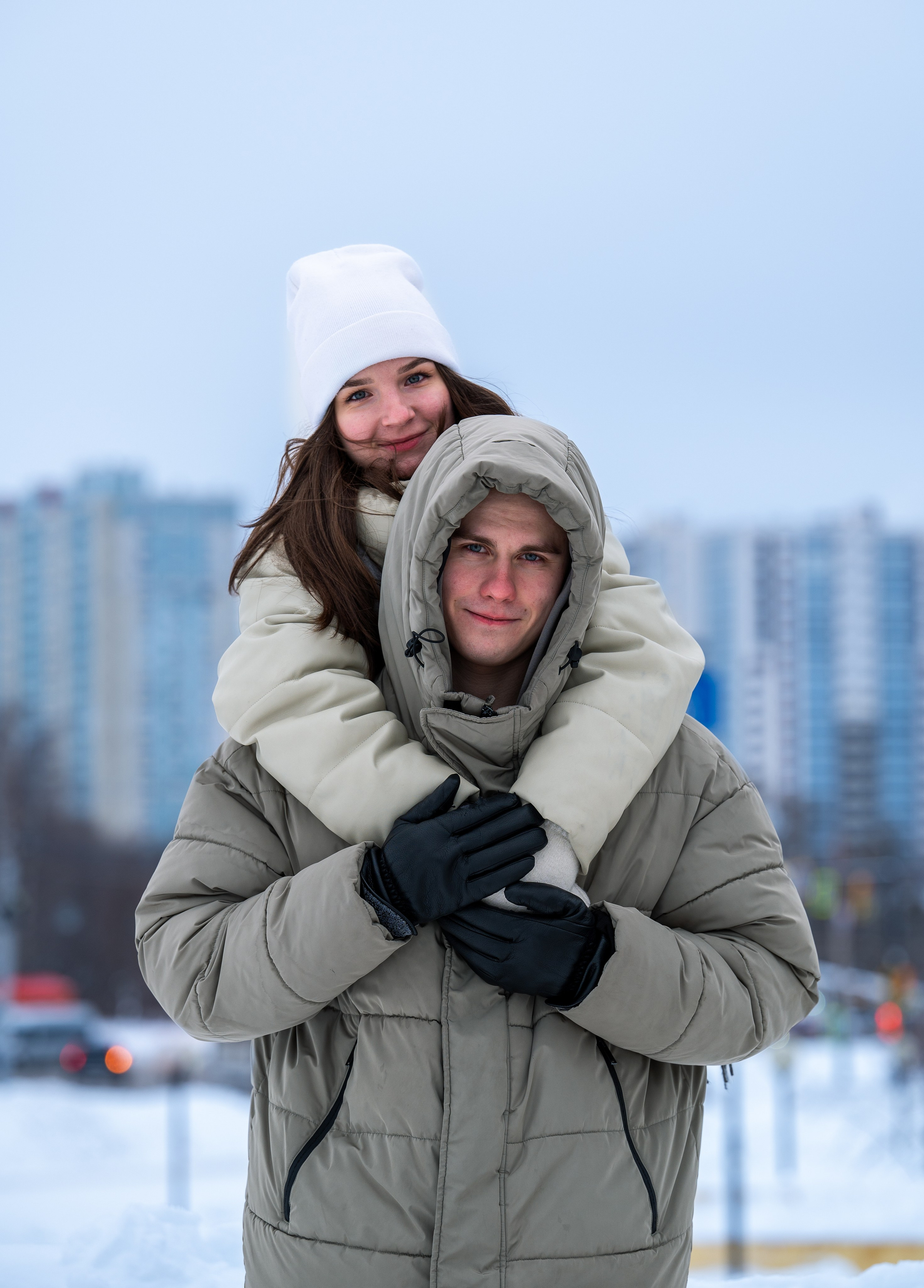 Love story влюблённой пары в зимнем Иваново