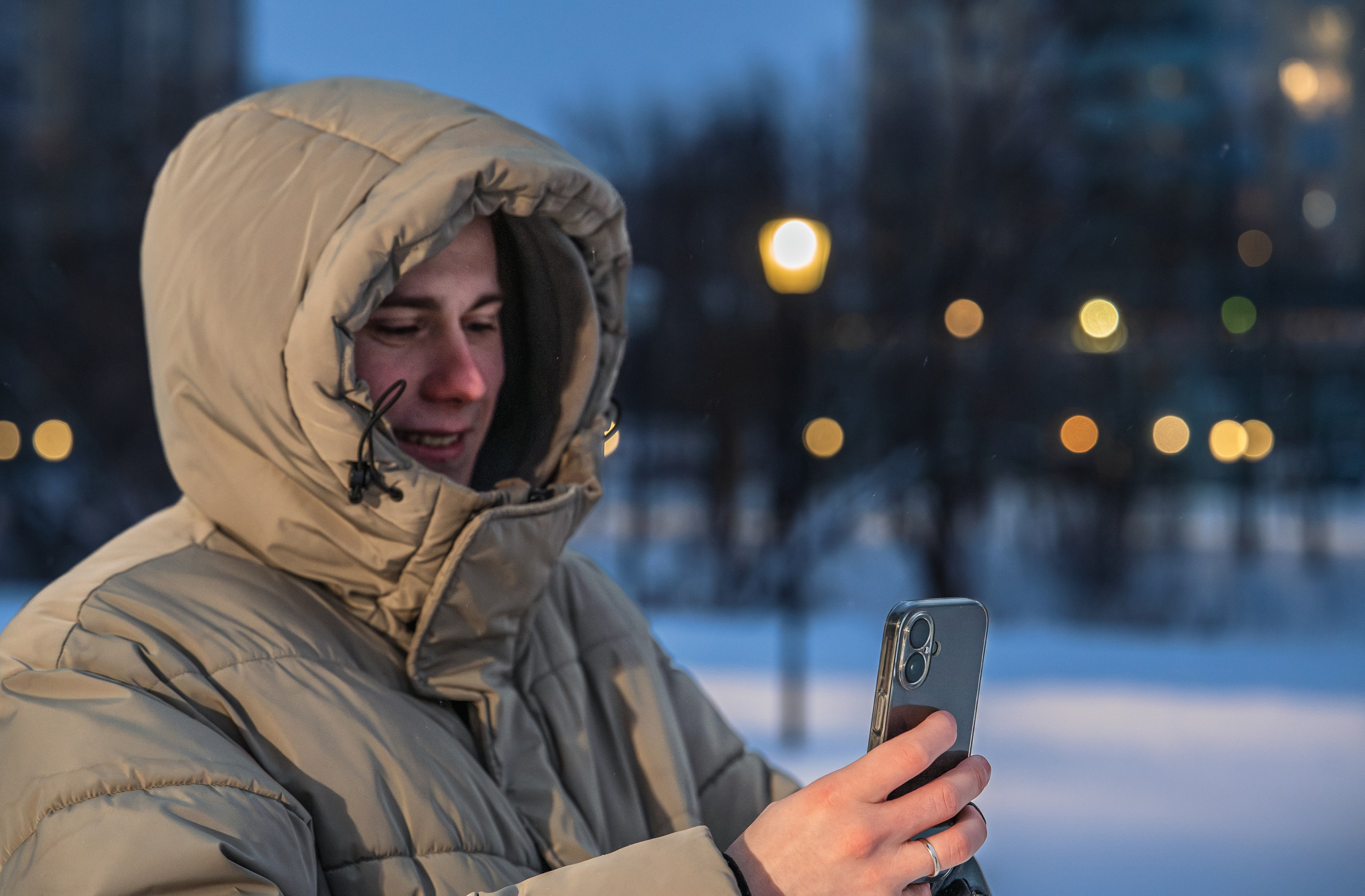 Love story влюблённой пары в зимнем Иваново