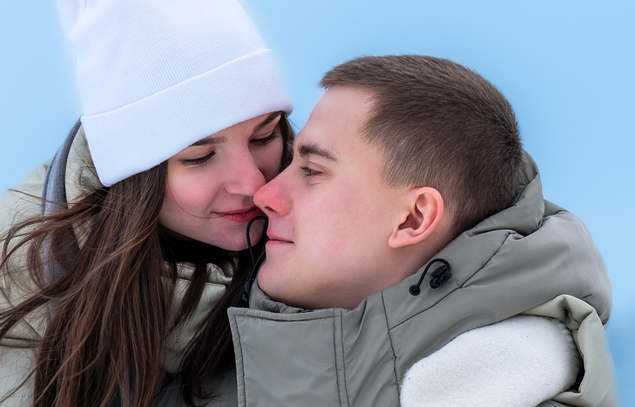 Love story влюблённой пары в зимнем Иваново