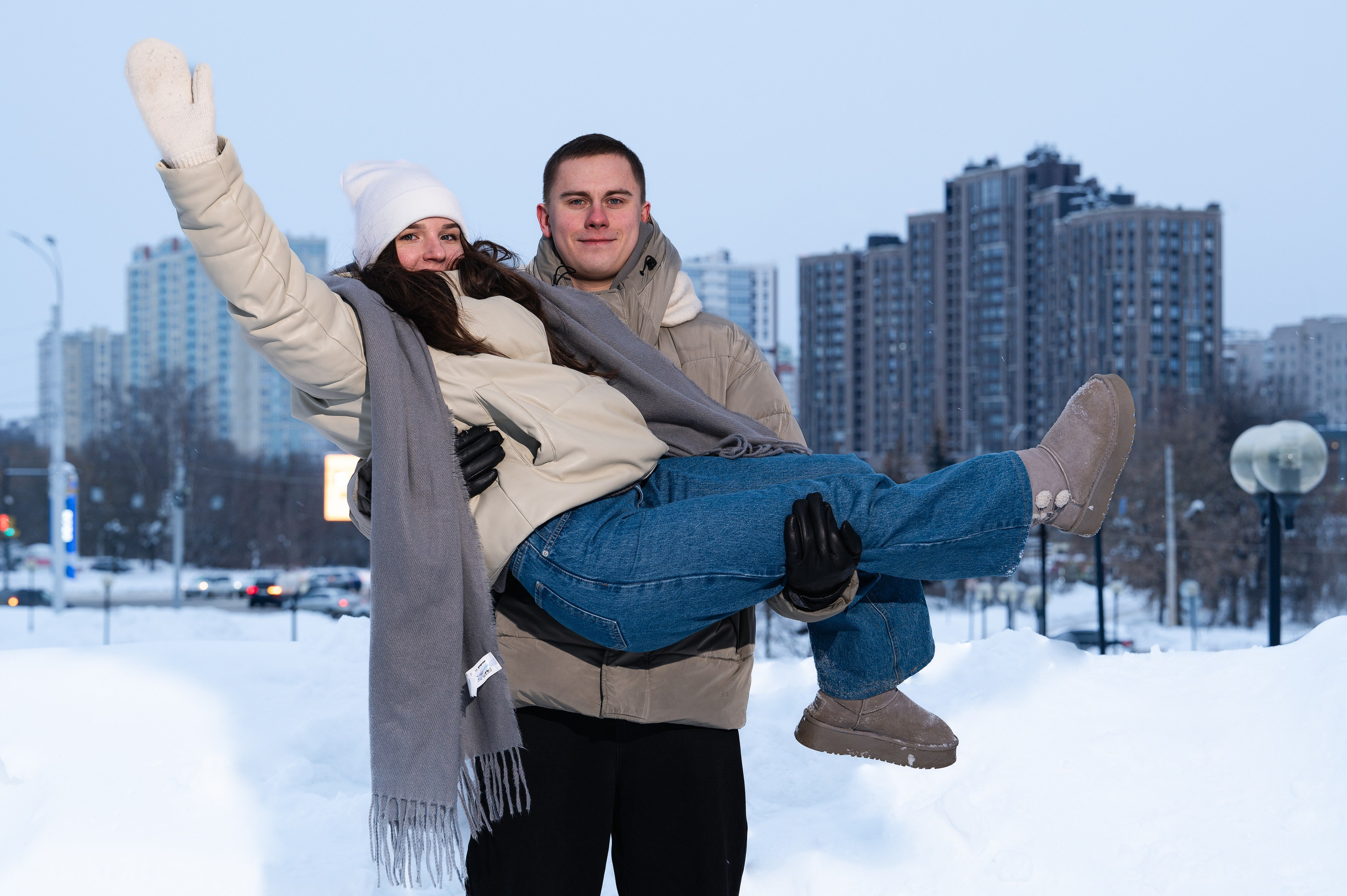 Love story влюблённой пары в зимнем Иваново