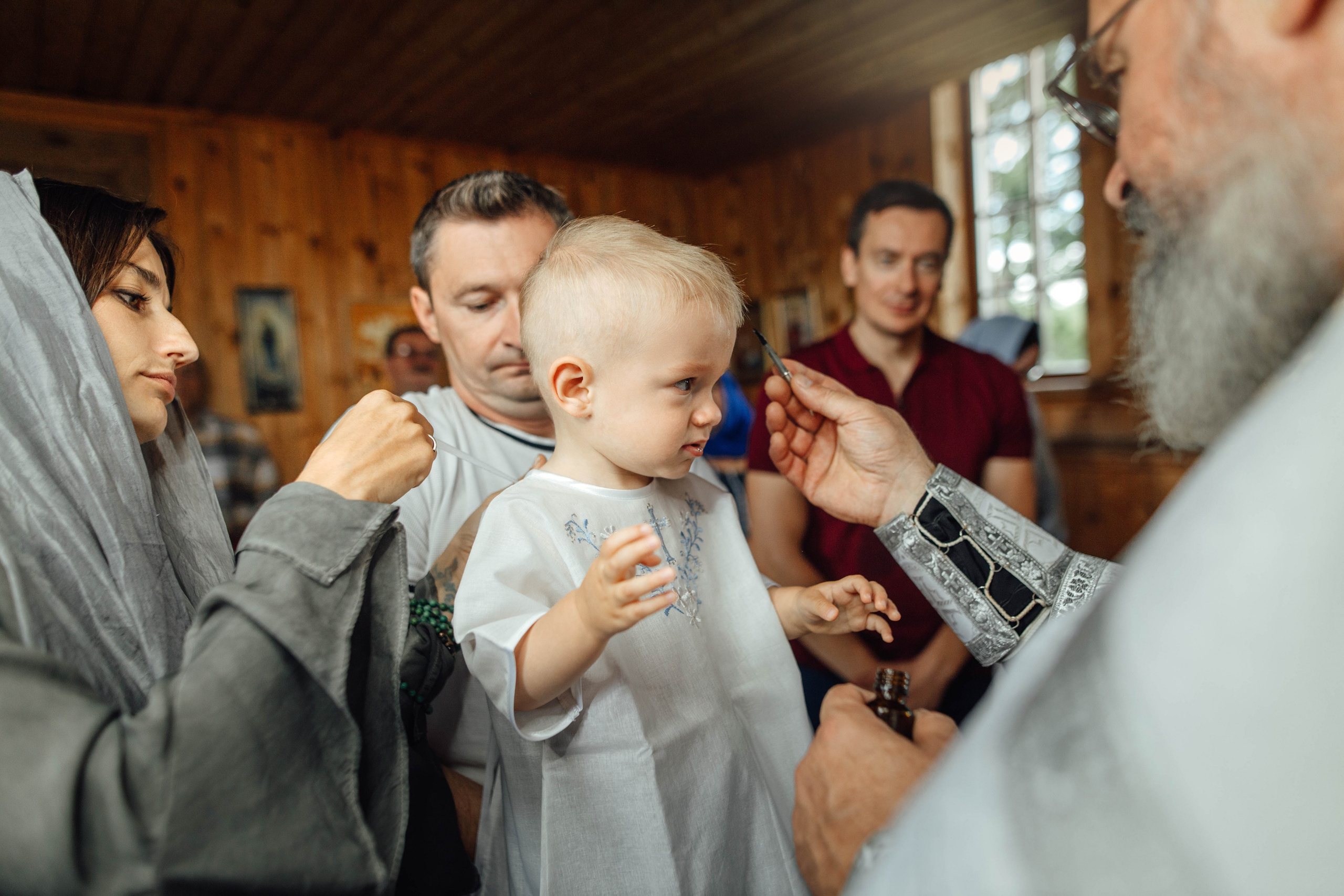 Крещение Тимофея, д. Киевец, храм Святой Троицы, август 2025