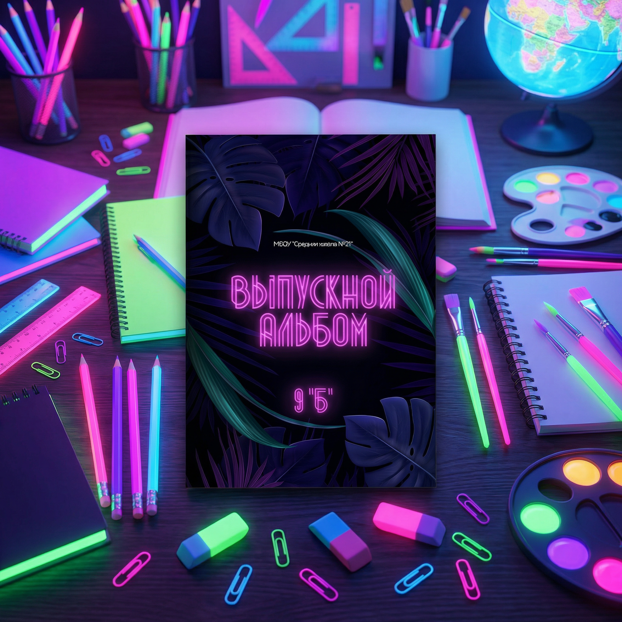 010 Neon. Дизайны, psd шаблоны школьных и выпускных альбомов и обложек