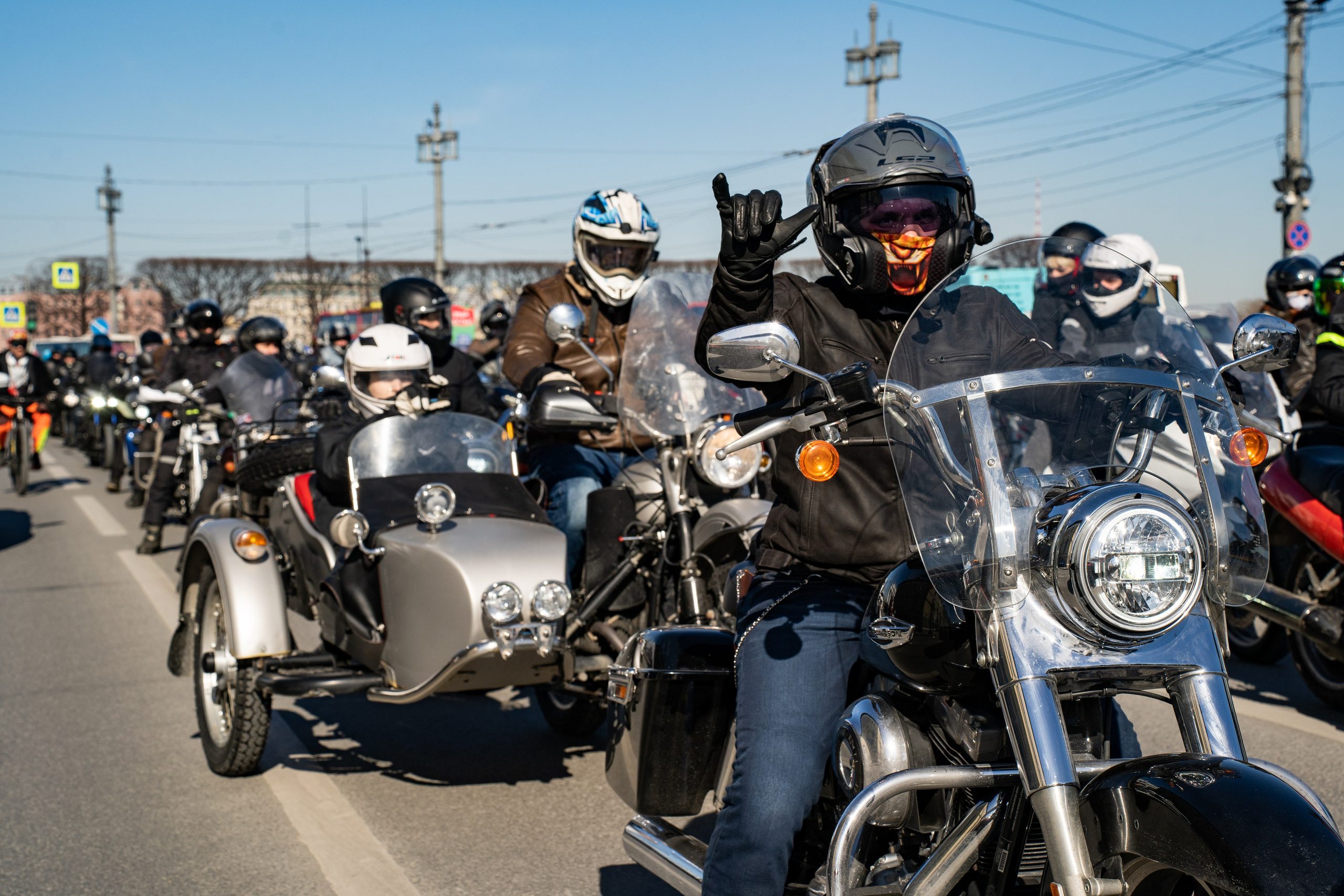 Весенний прохват мотоклуба Normans Riders MC. Концертный и репортажный фотограф в Санкт-Петербурге Слава Пахомов