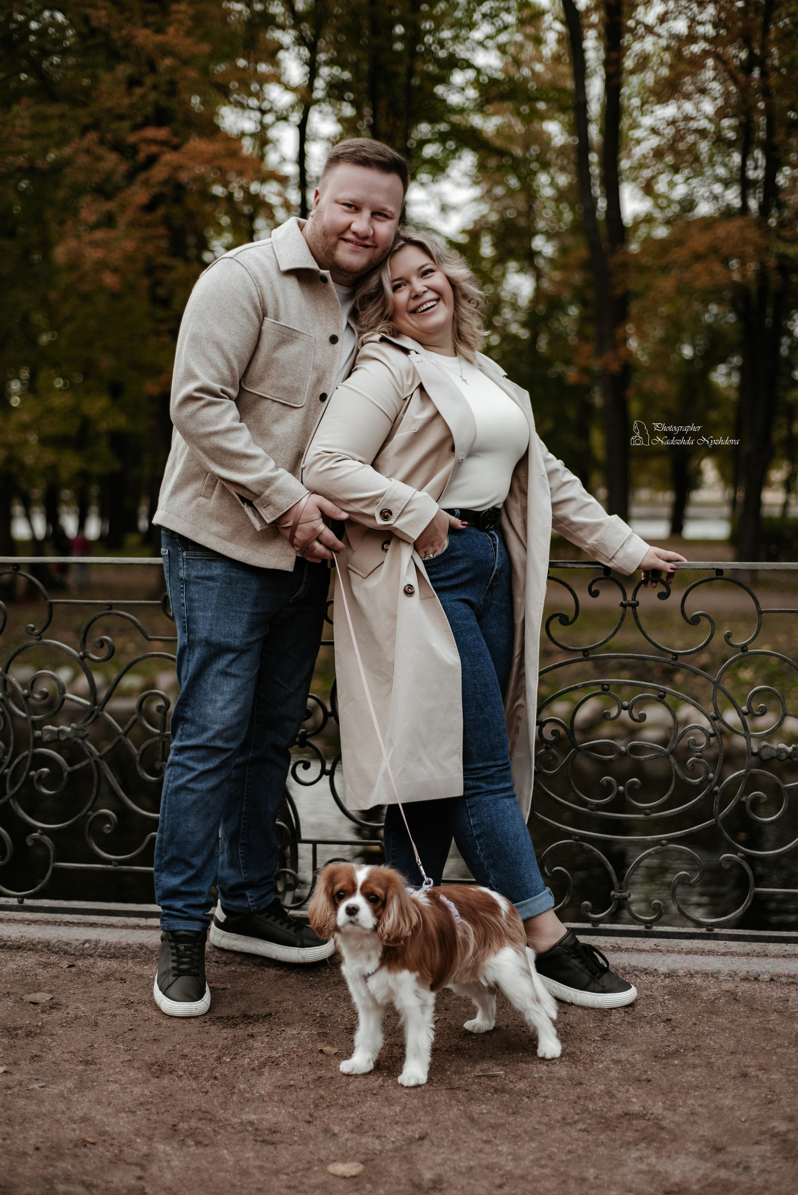 Осенняя прогулка с Каролиной, Владиславом и Асти ♡. Свадебный фотограф в Санкт-Петербурге Надежда Нуждова