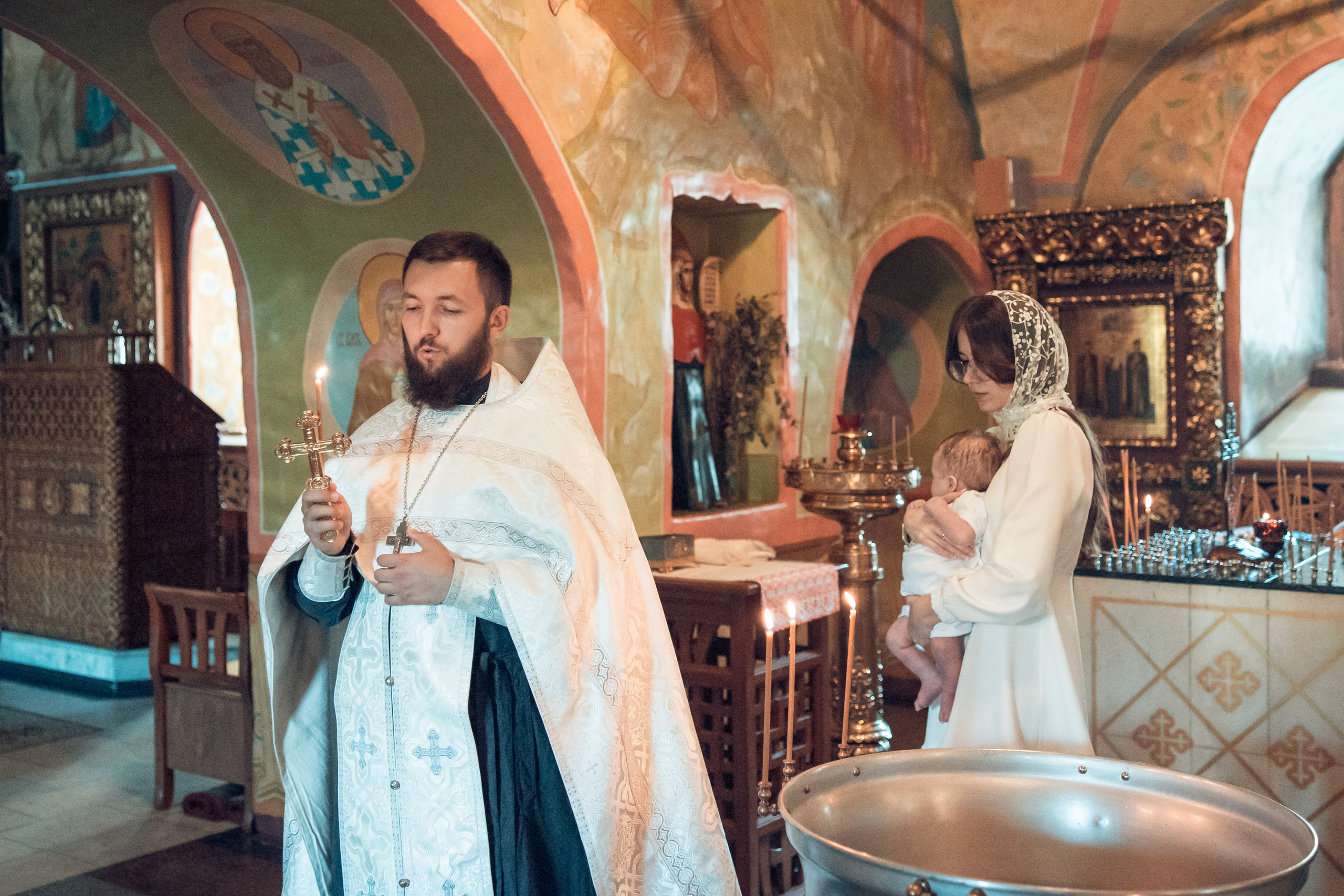 Таинство Крещения Матвея. Спасо-Преображенский храм (Спаса на Яру). Семейный фотограф в Рязани и Рязанской области