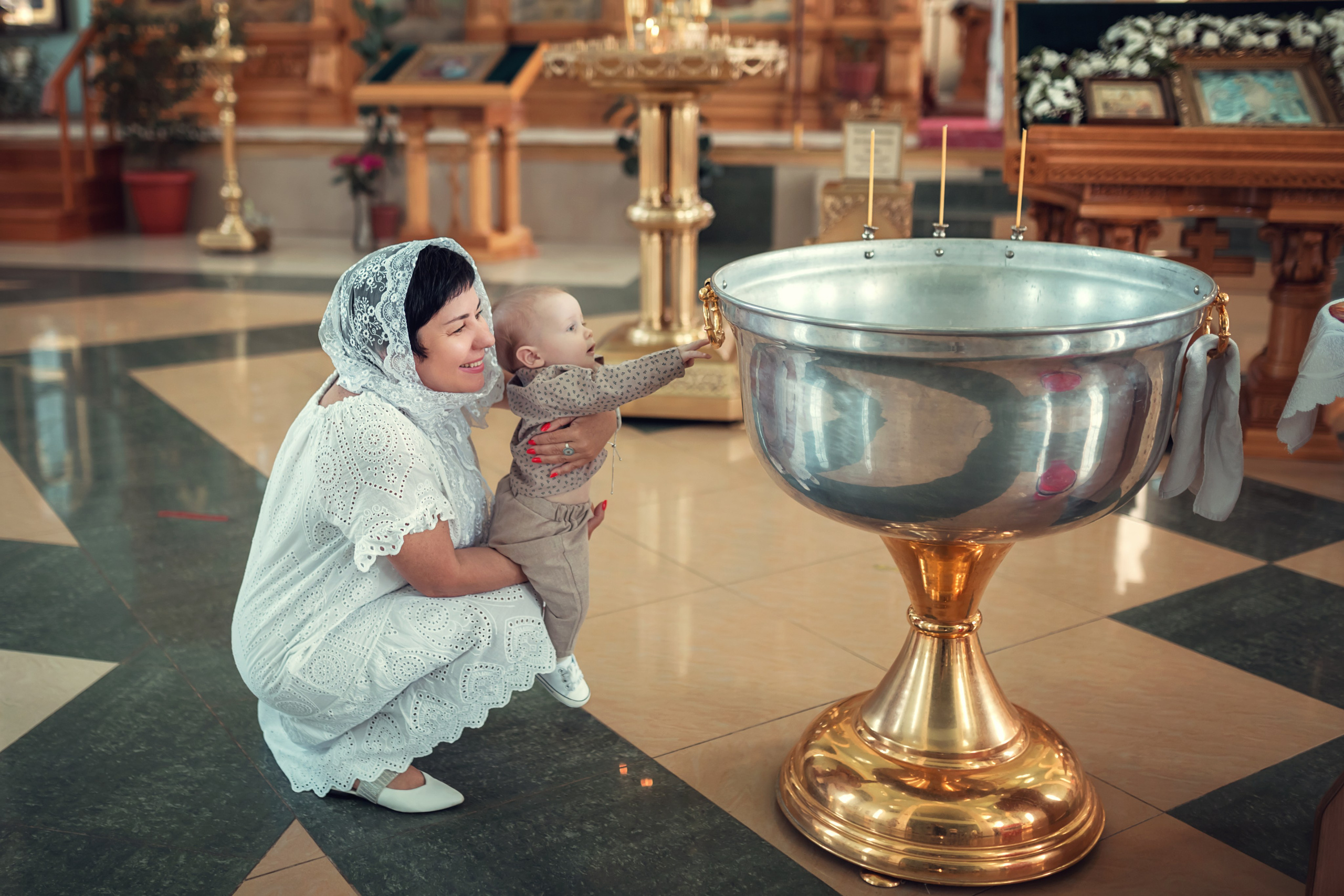 Крещение Кирилла. Свято -Троицкий храм. г. Гулькевичи. Семейный и детский фотограф Екатерина Савёлова