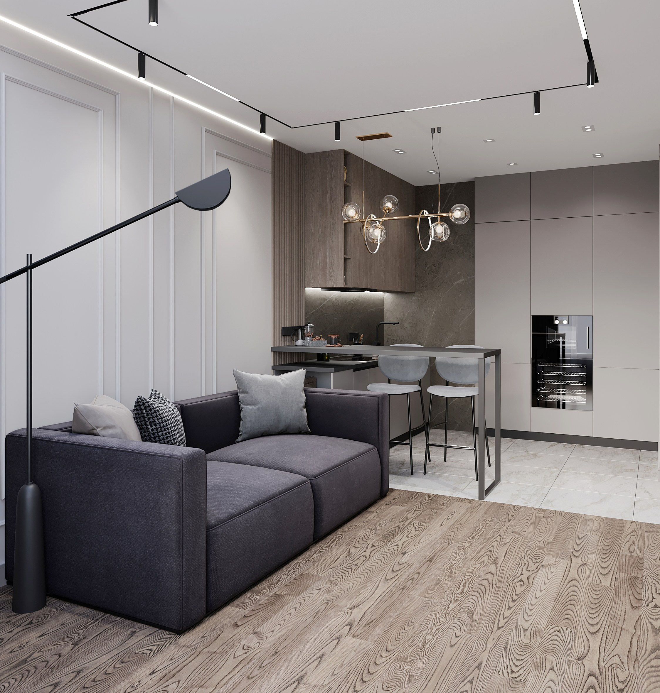 Студия 45 м². 3Д-Визуализация Наталья Макогонова