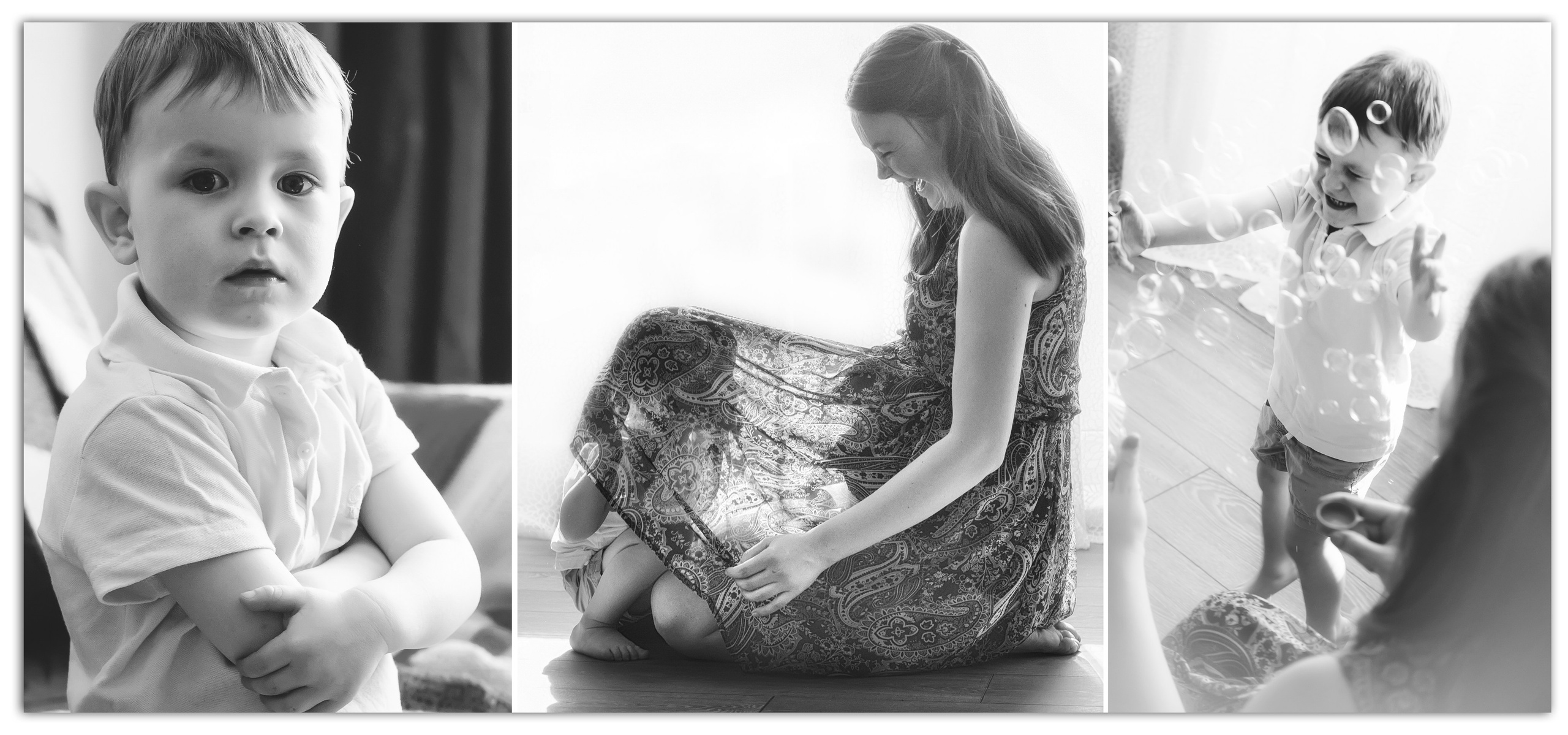 Беременная и дети дома — нежная, игривая, уютная атмосфера.