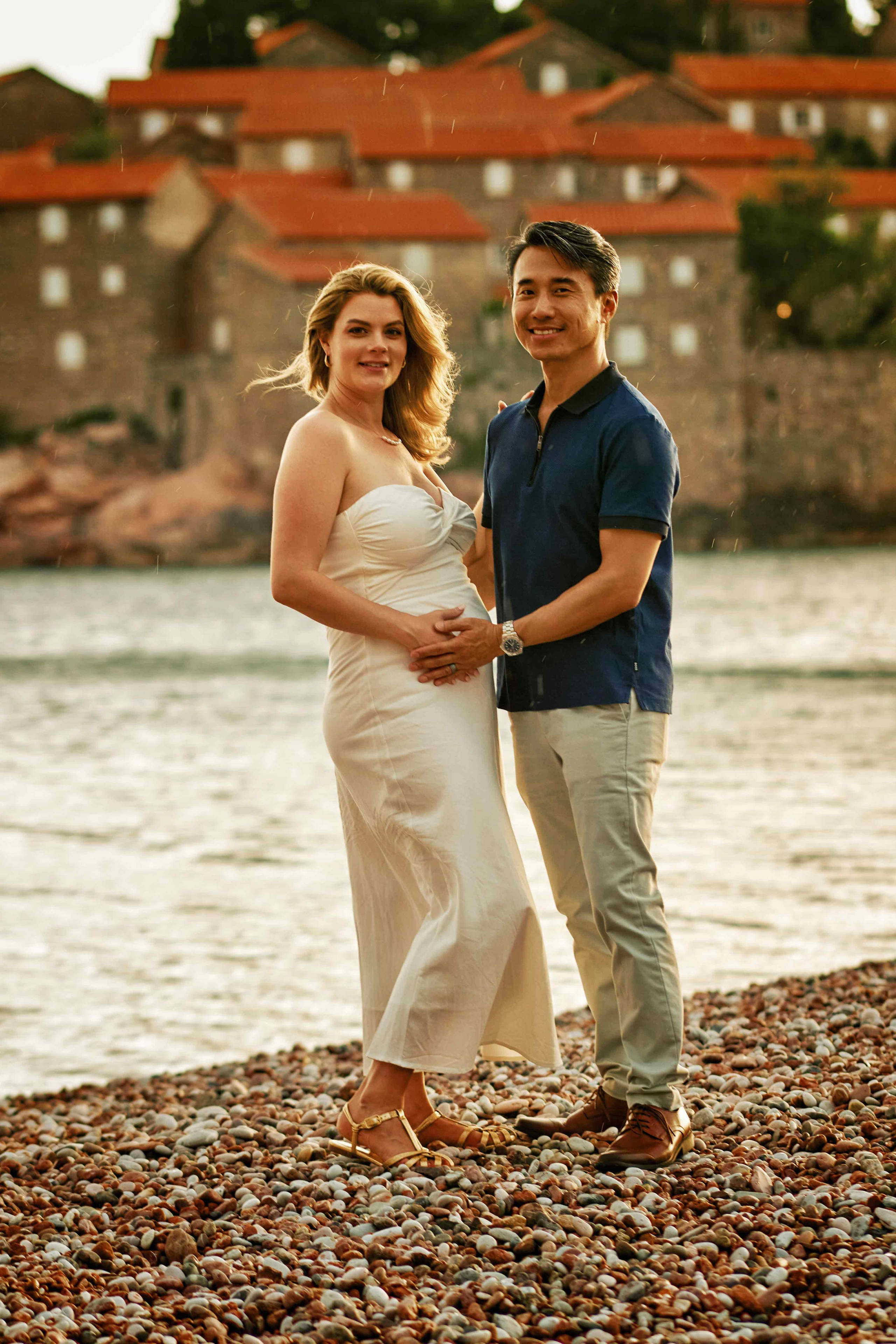 Pregnancy Photoshoot in Montenegro | Sveti Stefan Maternity Session