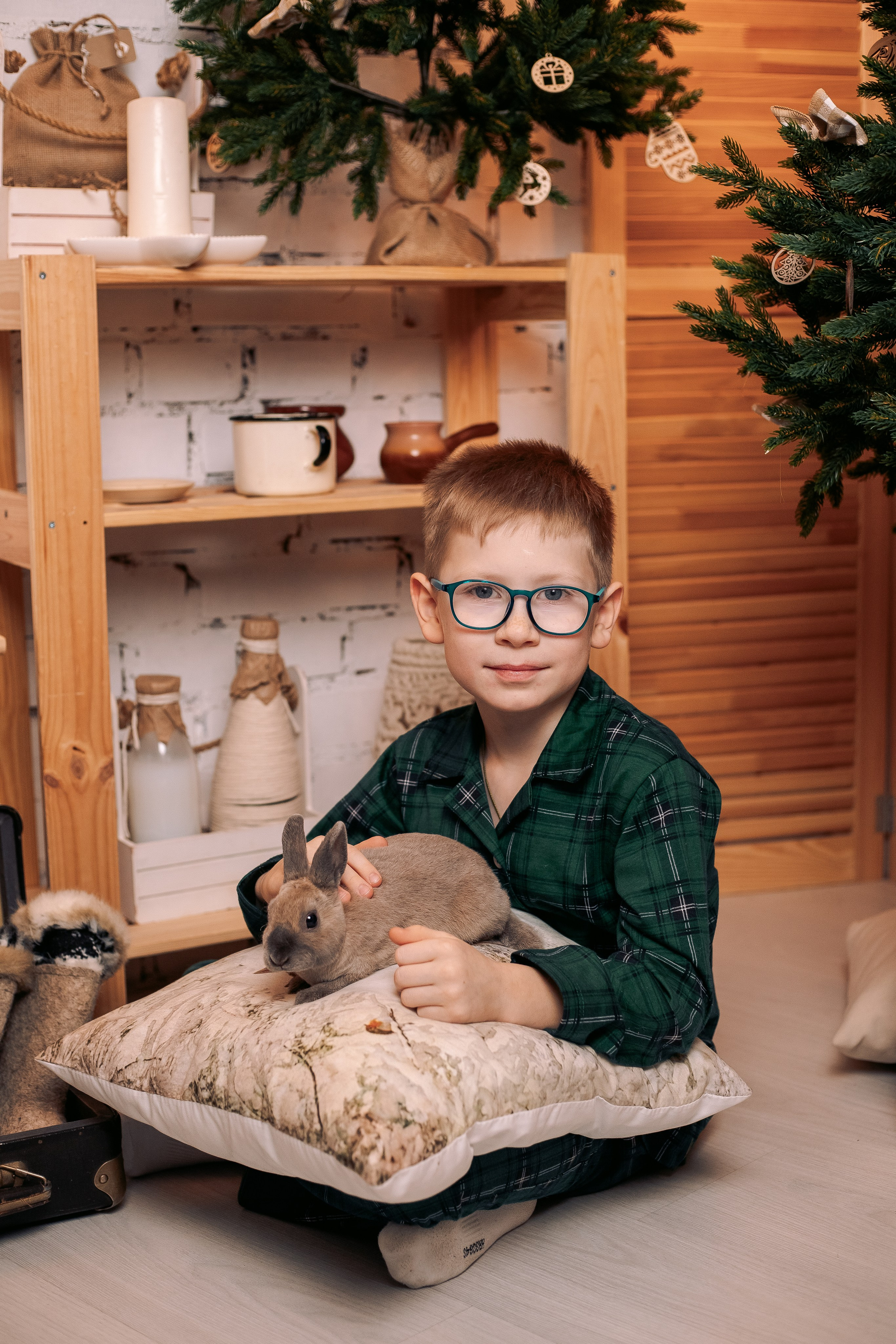 Новогодняя семейная фотосессия в фотостудии в пижамах. Фотограф в Санкт-Петербурге, Анна Скворцова