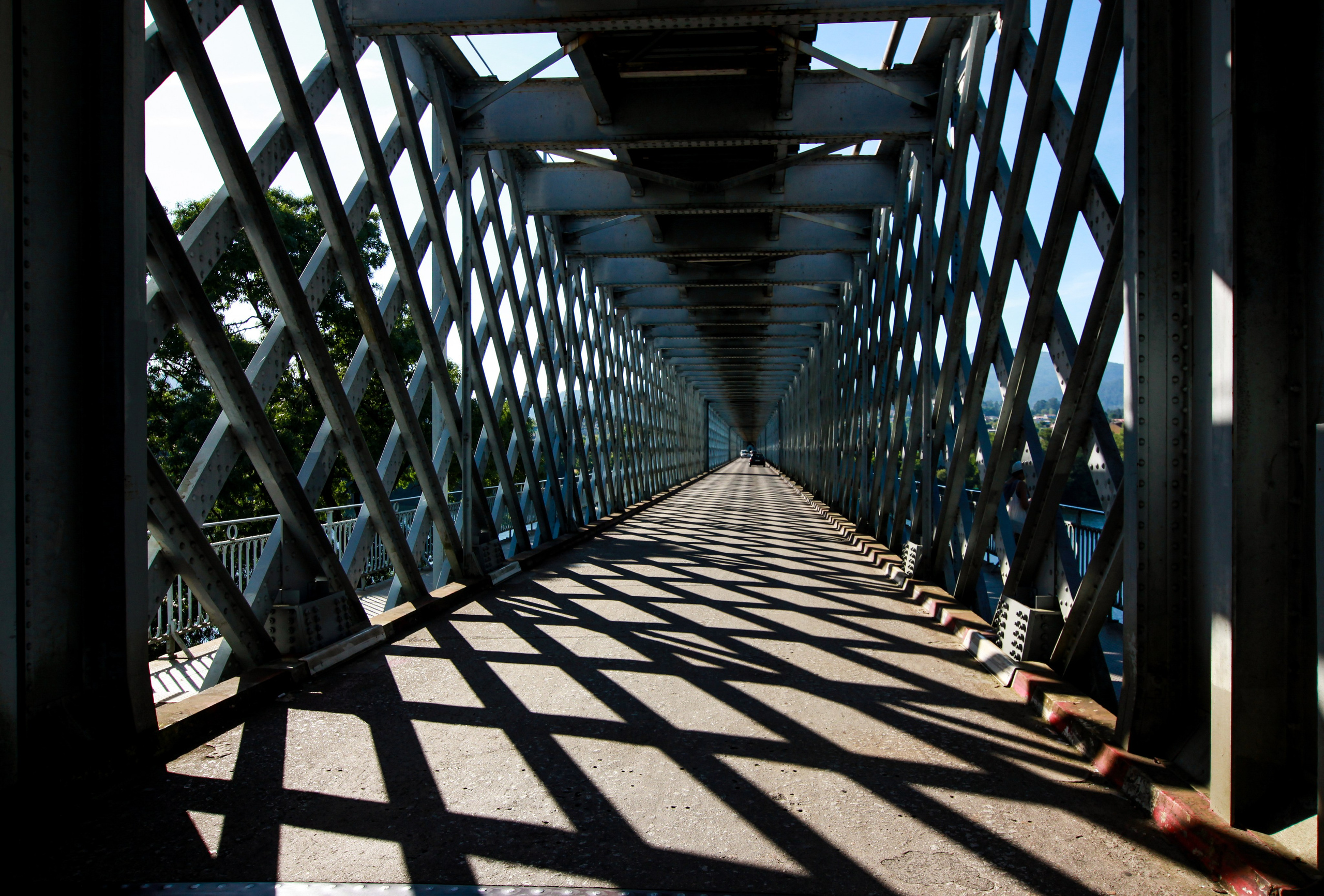 a bridge connecting Spain and Portugal, on Camino way