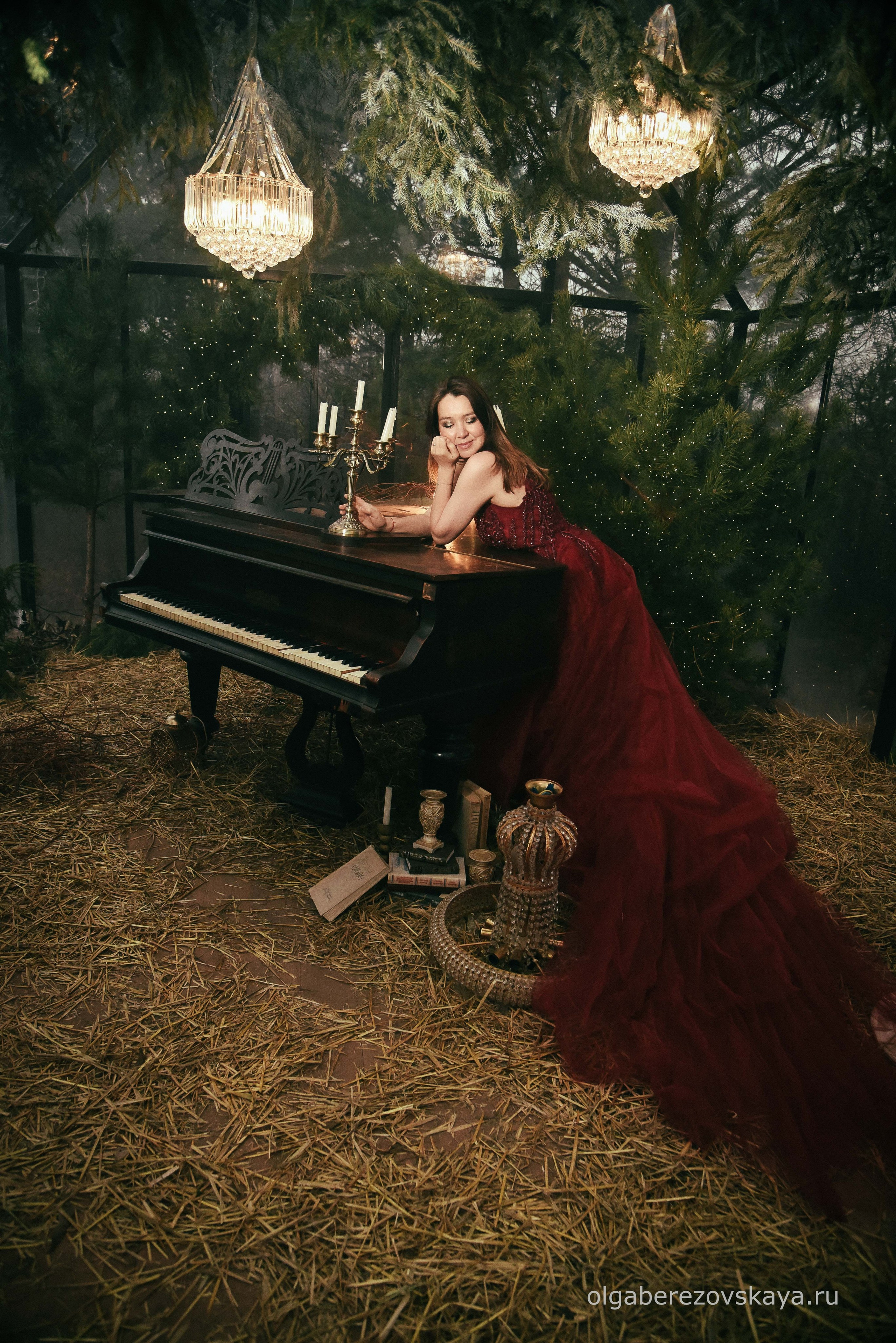 Новогодняя фотосессия с роялем