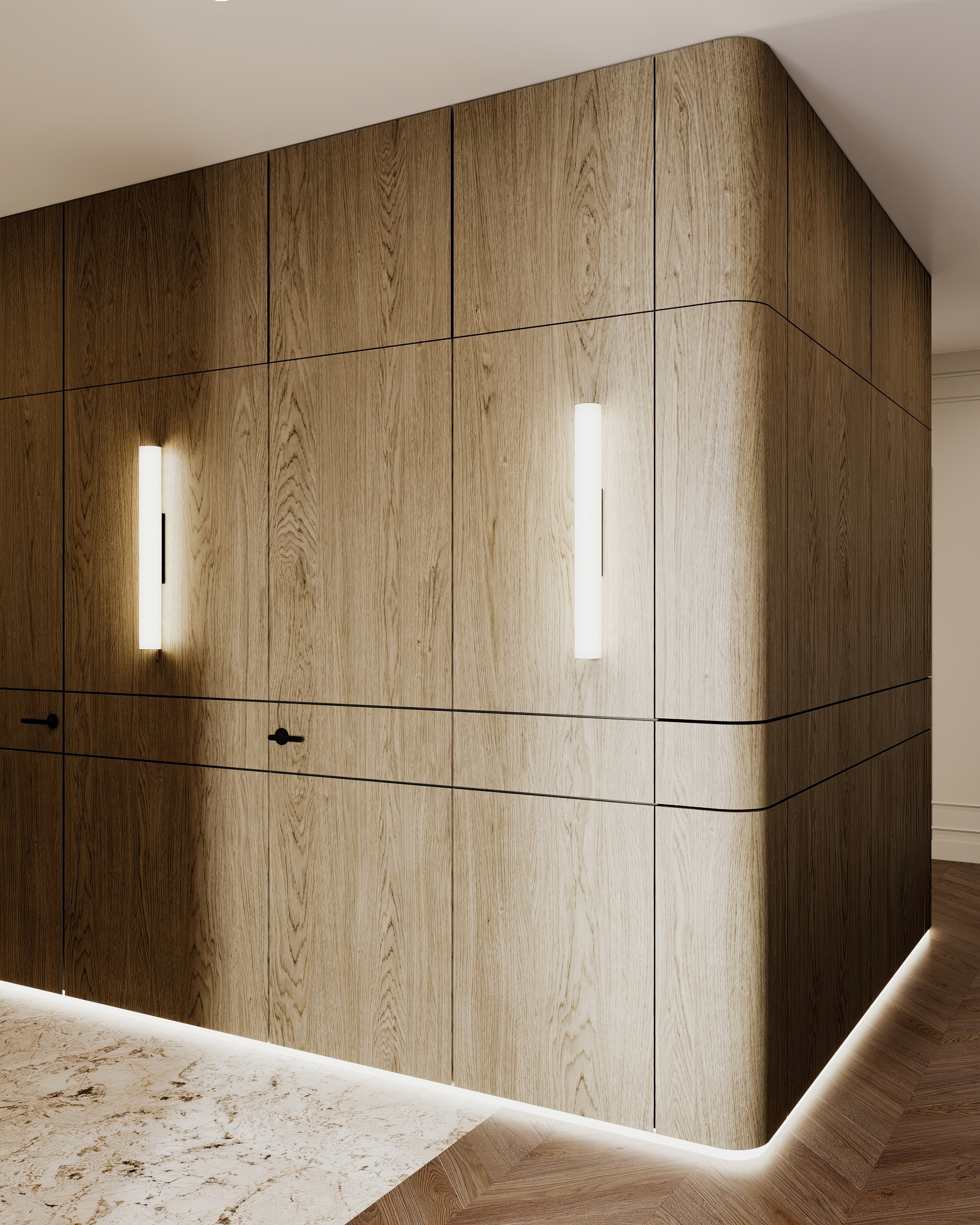 Полянка кухня-гостиная-прихожая-коридор. Визуализатор Векшина Елена