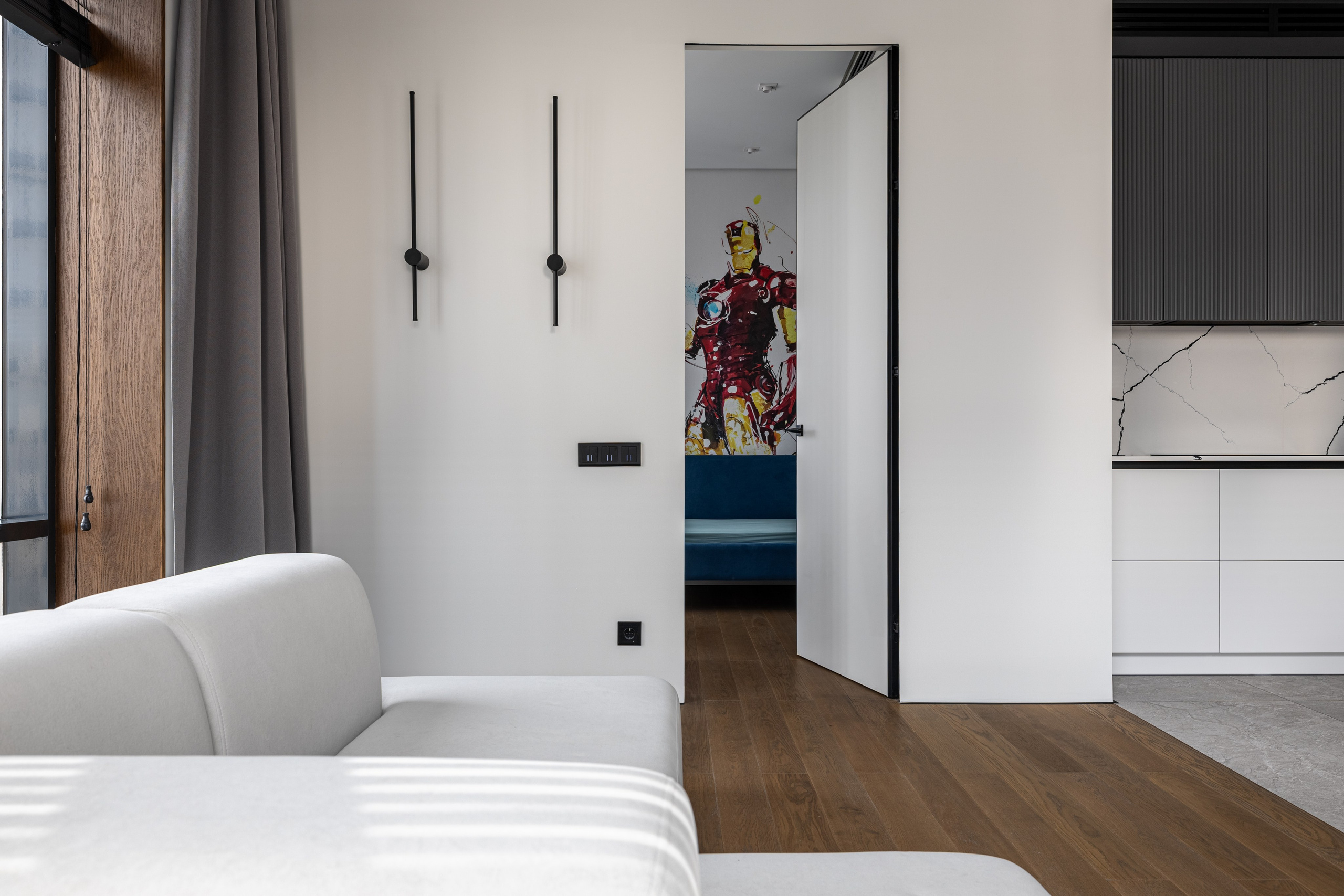 Дизайнерская семейная квартира с панорамными окнами. Veselinskiy| Интерьерный фотограф | Москва