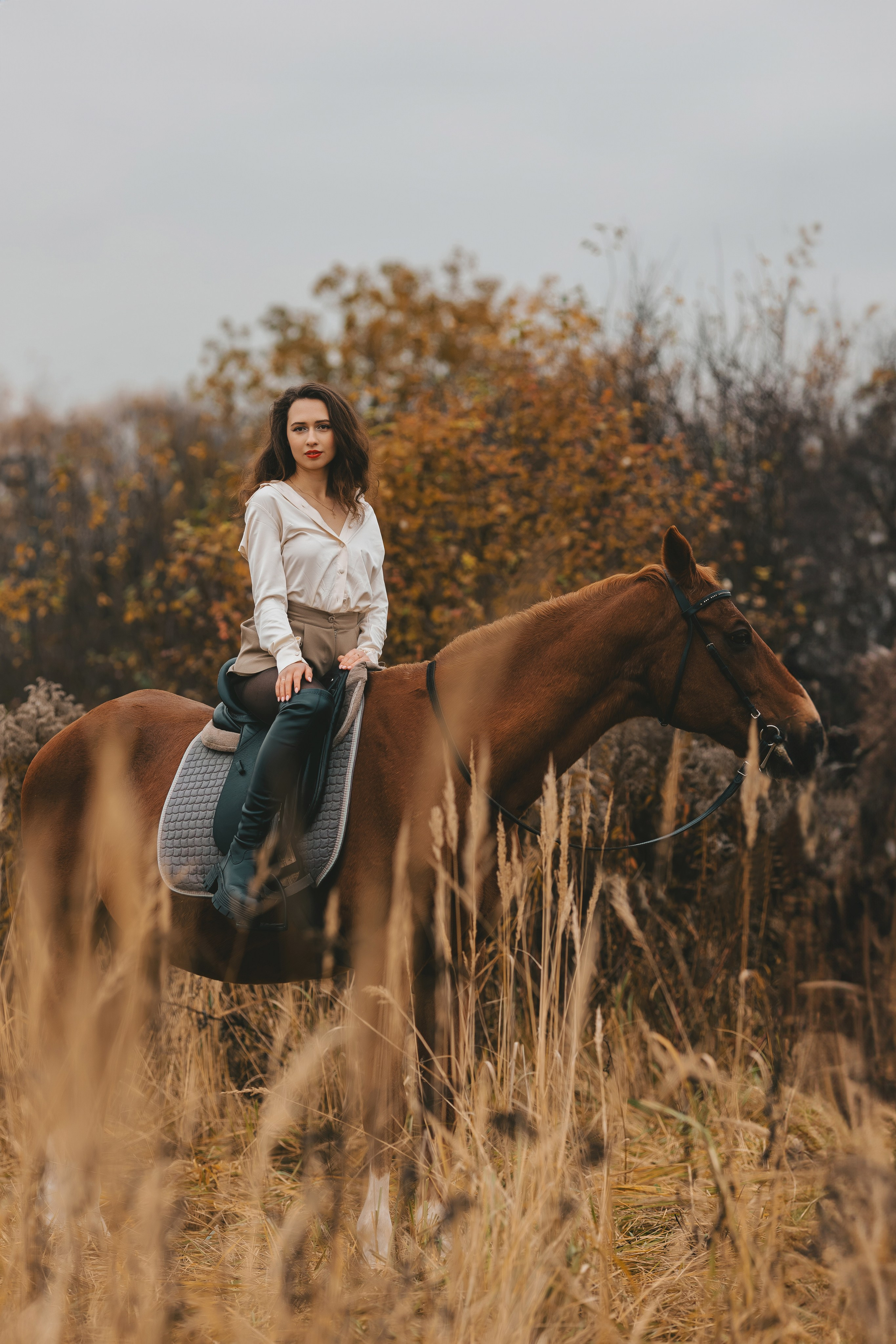 Женский портрет с лошадью. Семейный и женский фотограф в Москве Надежда Воробьева
