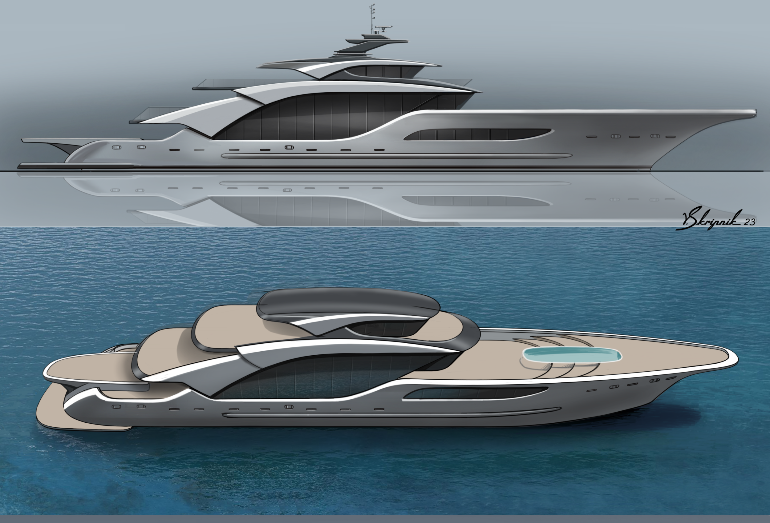 Project 52 m. Design Yachts and Cars