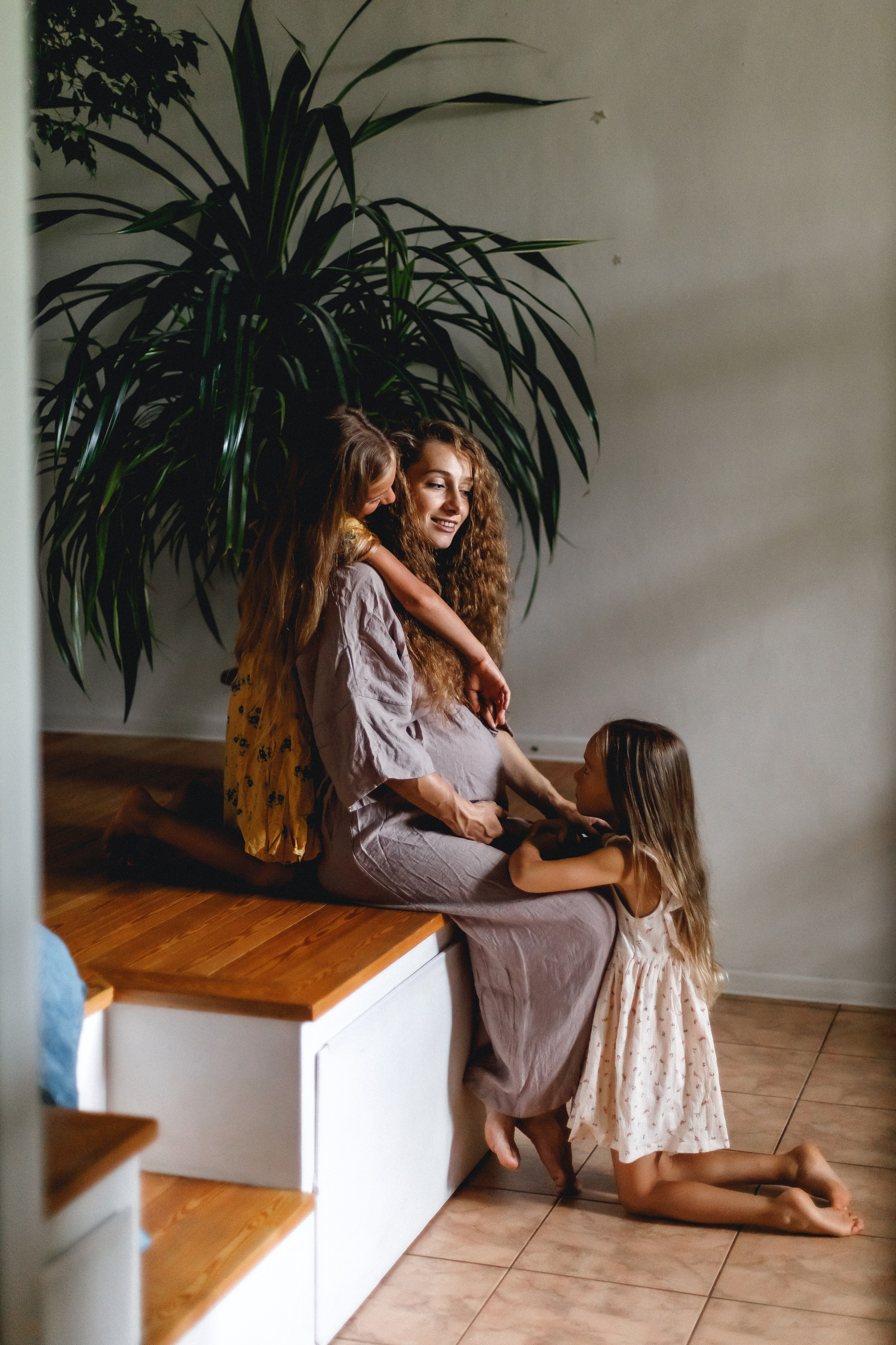 Настя и дочери. Домашняя съёмка. Фотограф в Москве Базанова Дарья