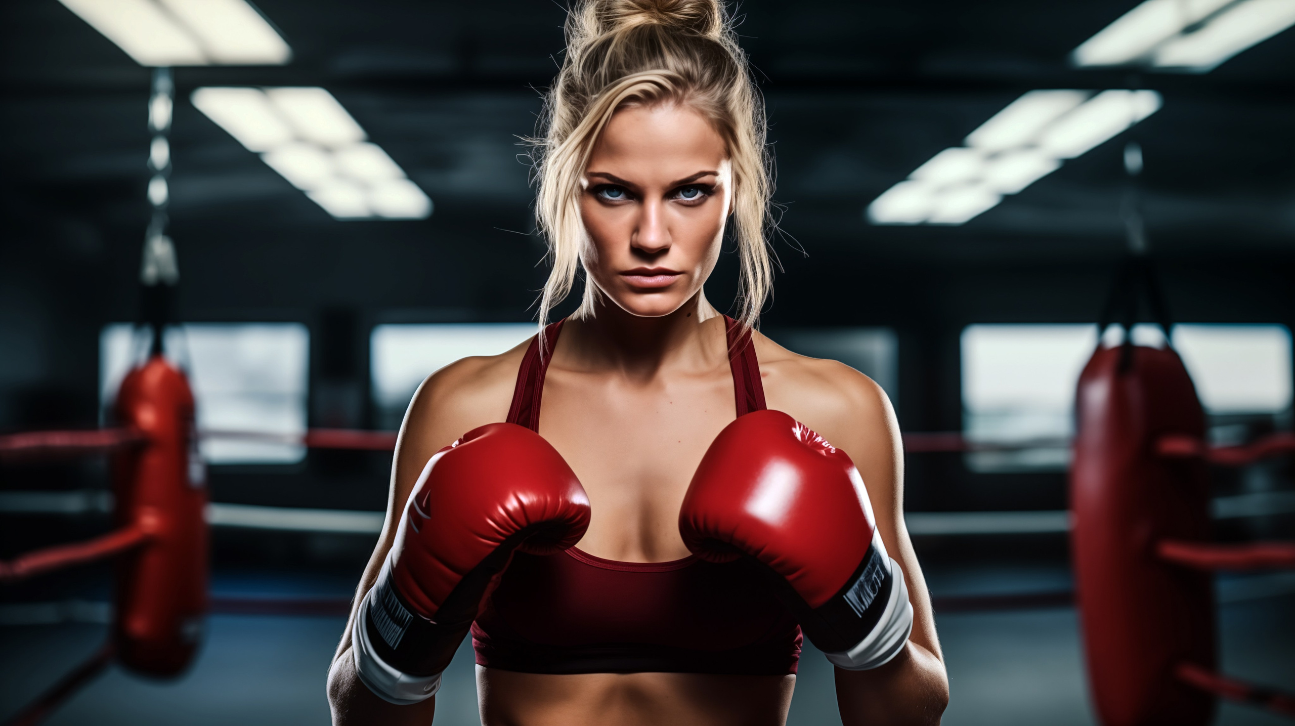 Фотосессия боксёра в спортзале в Москве.