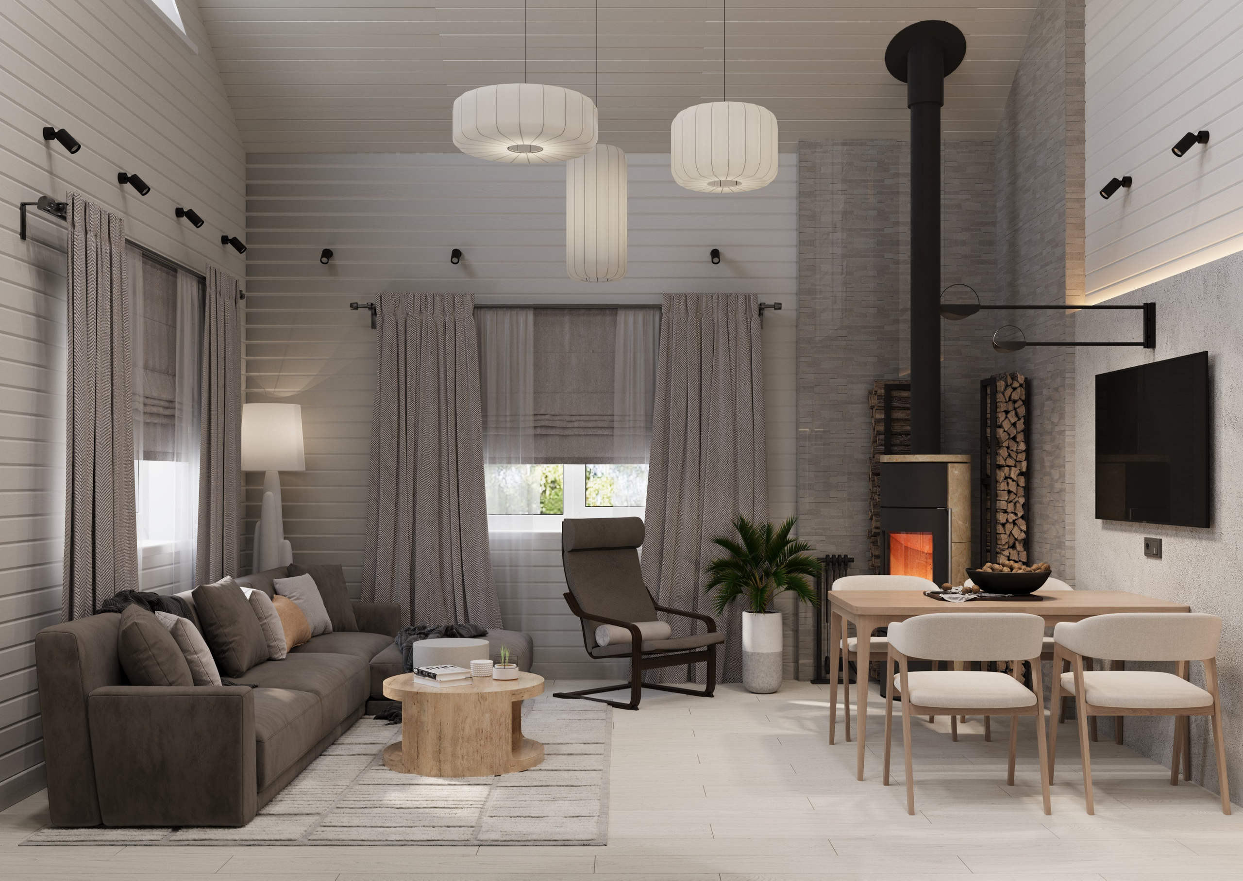 Коттедж. ПРОЕКТИРОВАНИЕ ИНТЕРЬЕРОВ И АРХИТЕКТУРНЫХ РЕШЕНИЙ В СТУДИИ SHELOFAST DESIGN