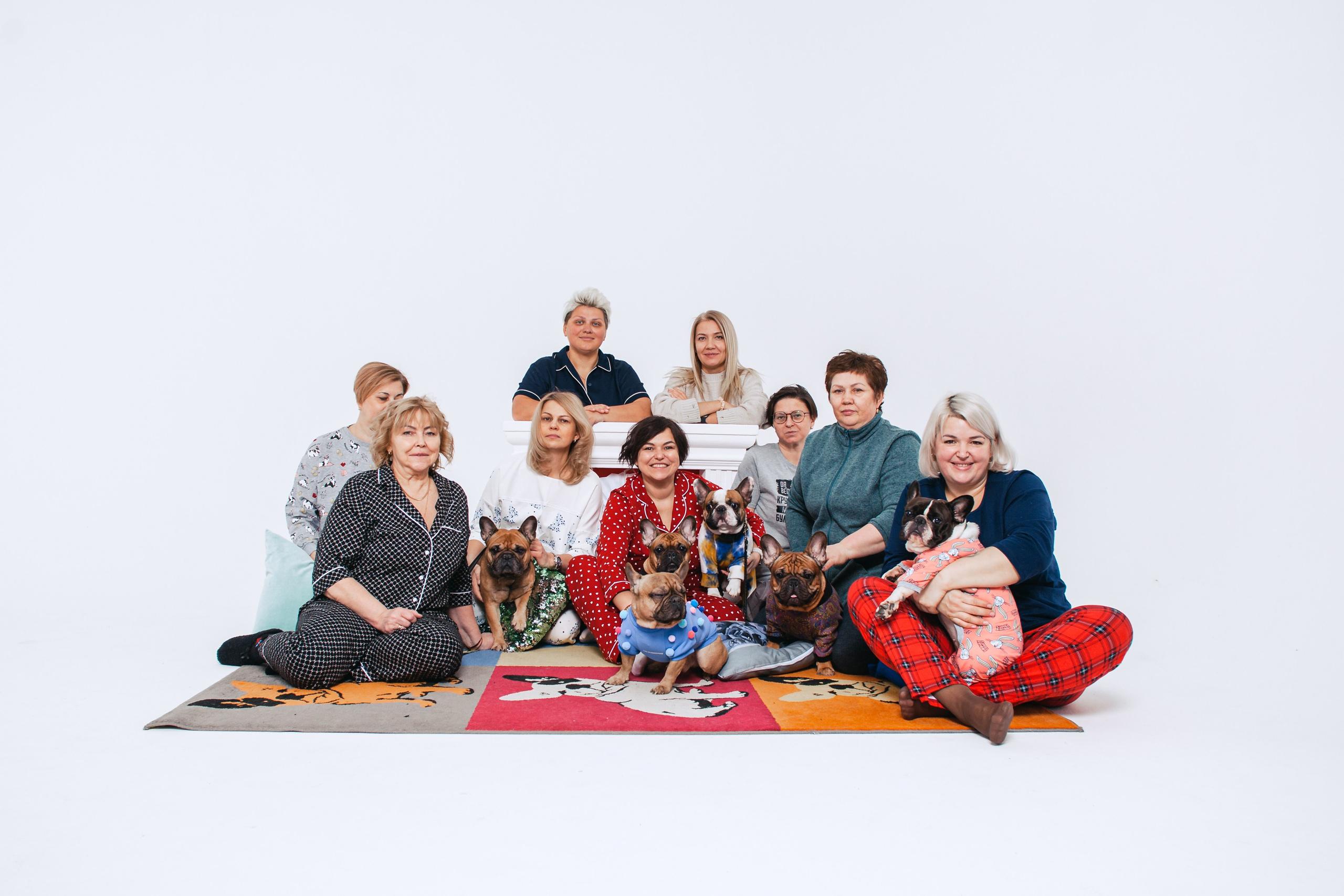 Пижамная вечеринка французских бульдогов и их хозяев. Фотограф-анималист Татьяна Степанова