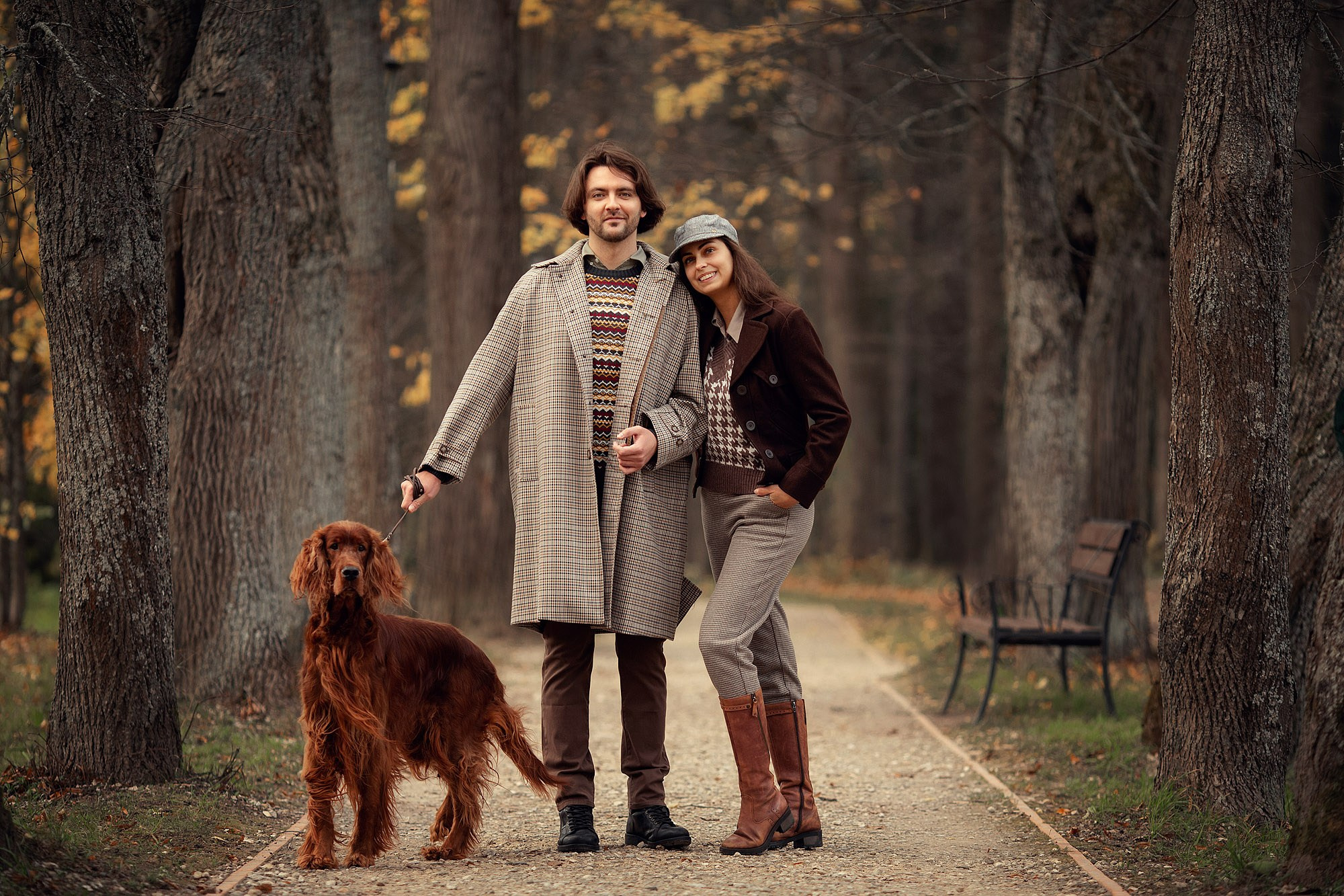 Стильная осенняя съемка пары в исторической усадьбе. Tatyana Nadezhdina Family photographer