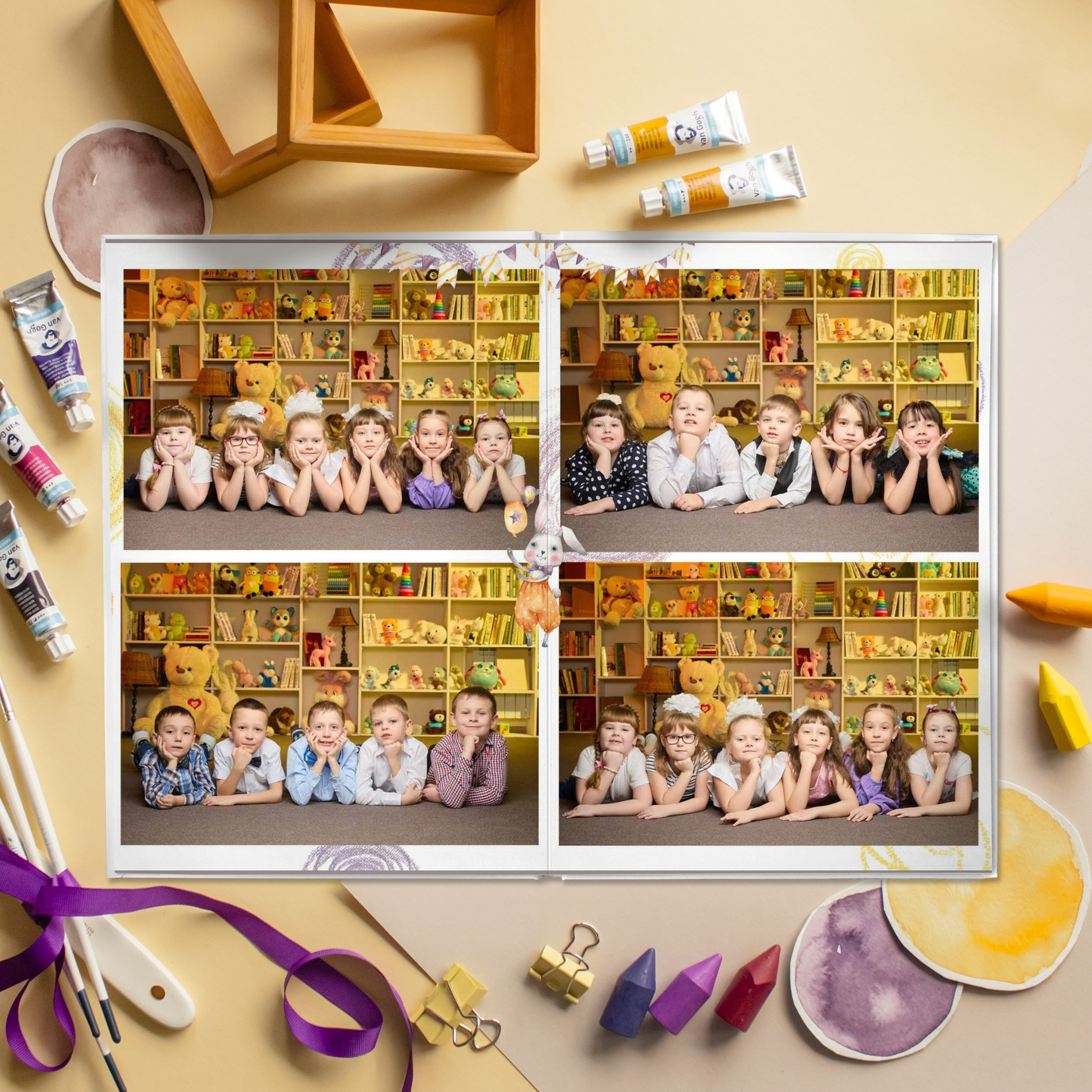 Стандартный альбом для детского садика — «Тигрята» студия. Школьный фотограф, выпускные альбомы